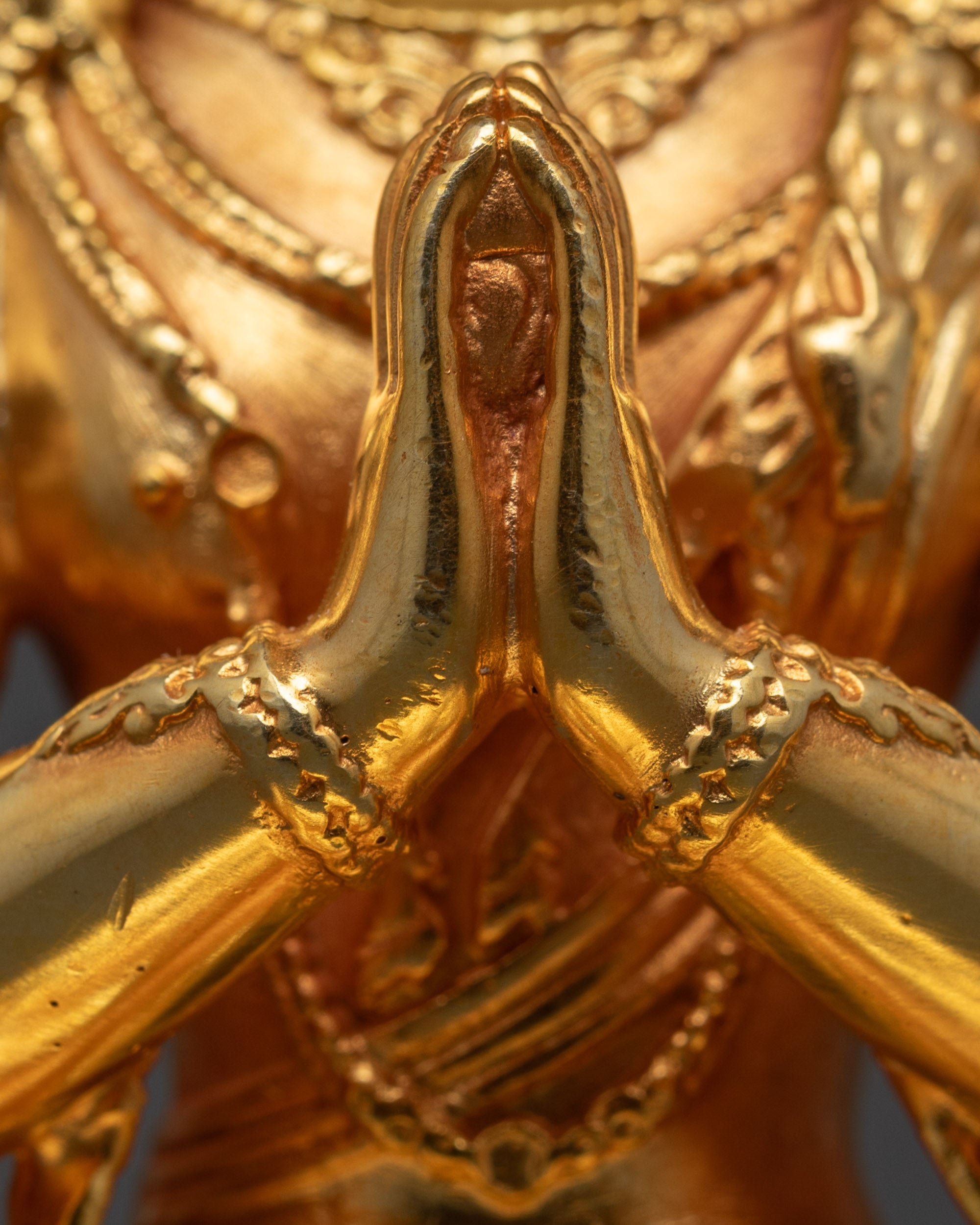 Rear view highlighting intricate carving and hollow consecration chamber