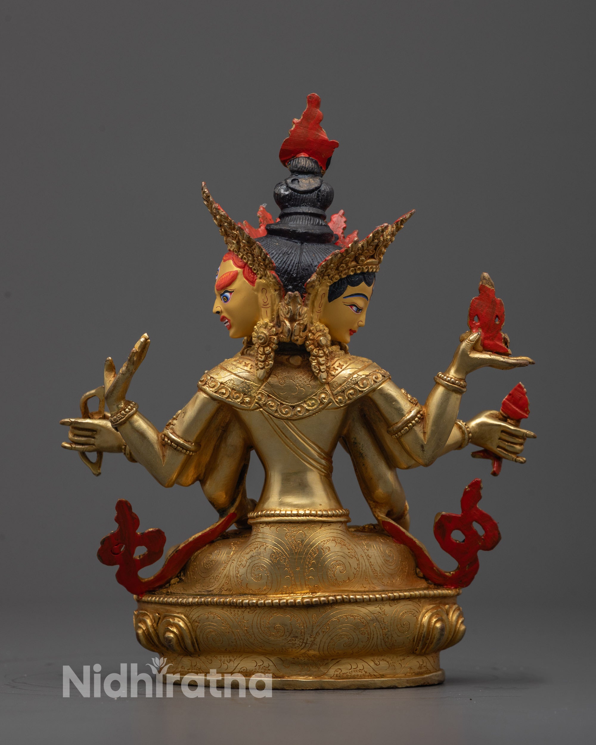 Rear view of the Namgyalma Sculpture displaying the consecration chamber