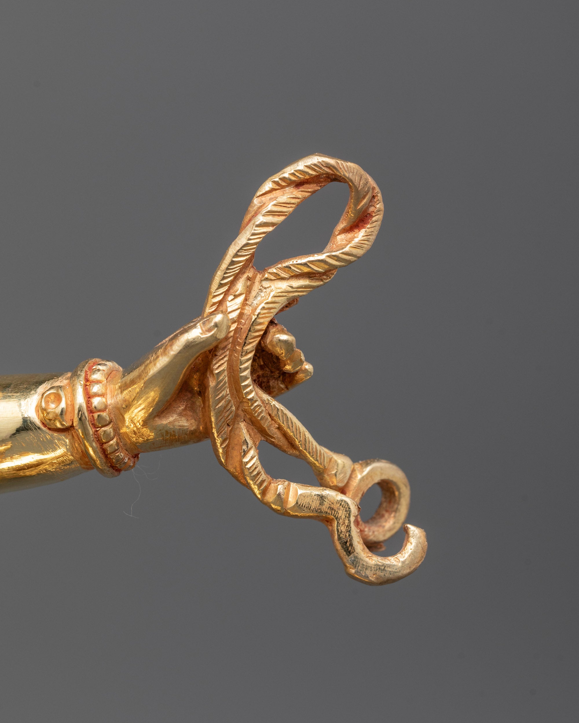 Hand-Carved Red Dzambhala Statue | Himalayan Prosperity Guardian