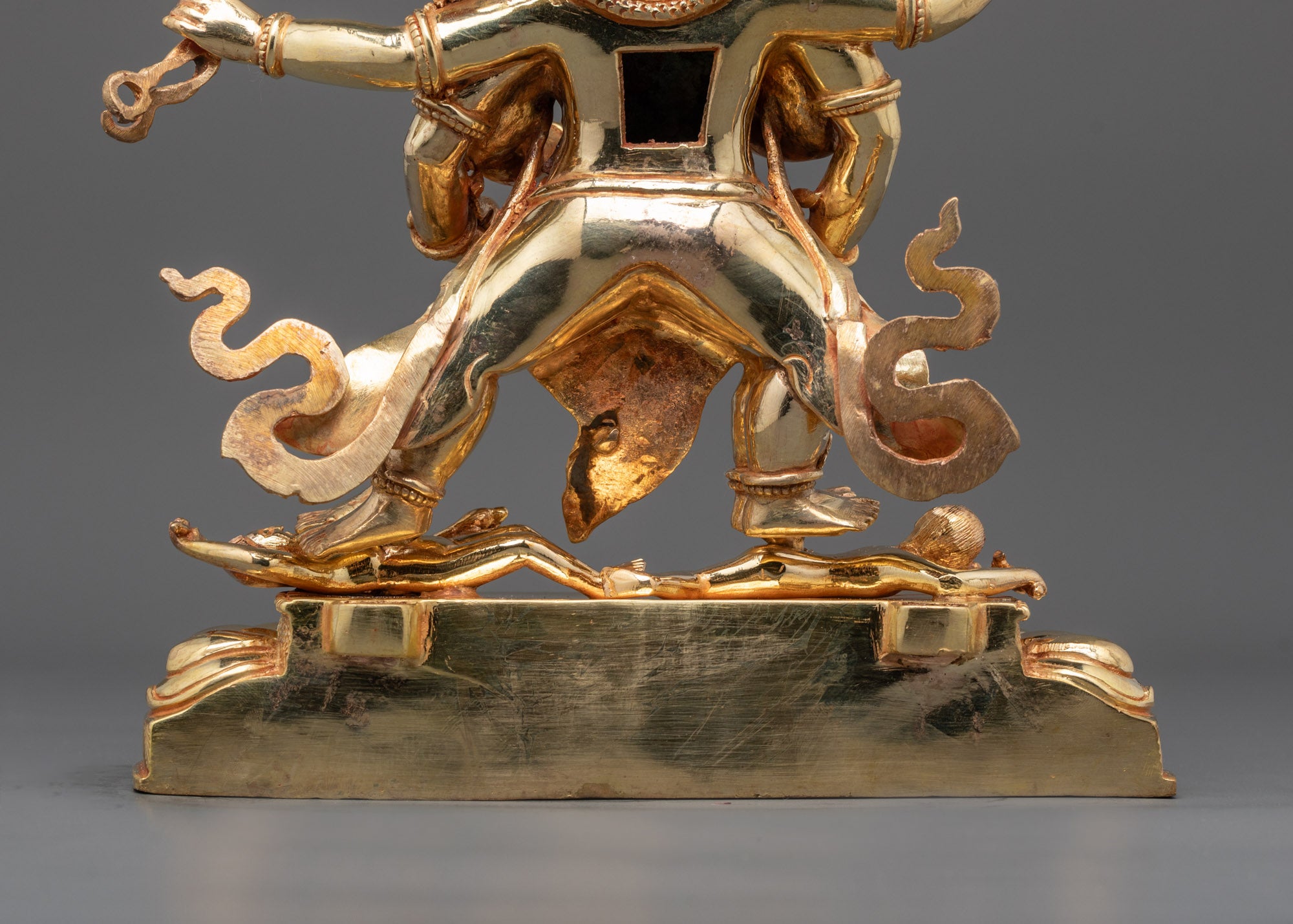 Hand-Carved Red Dzambhala Statue | Himalayan Prosperity Guardian