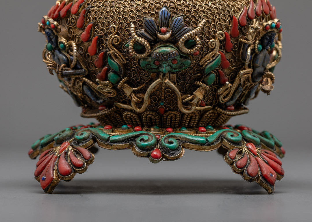 Tibetan Rice Pot | Handcrafted Ritual Vessel from Nepal
