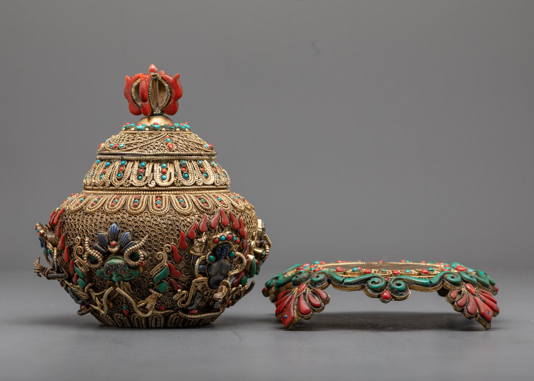 Tibetan Rice Pot | Handcrafted Ritual Vessel from Nepal