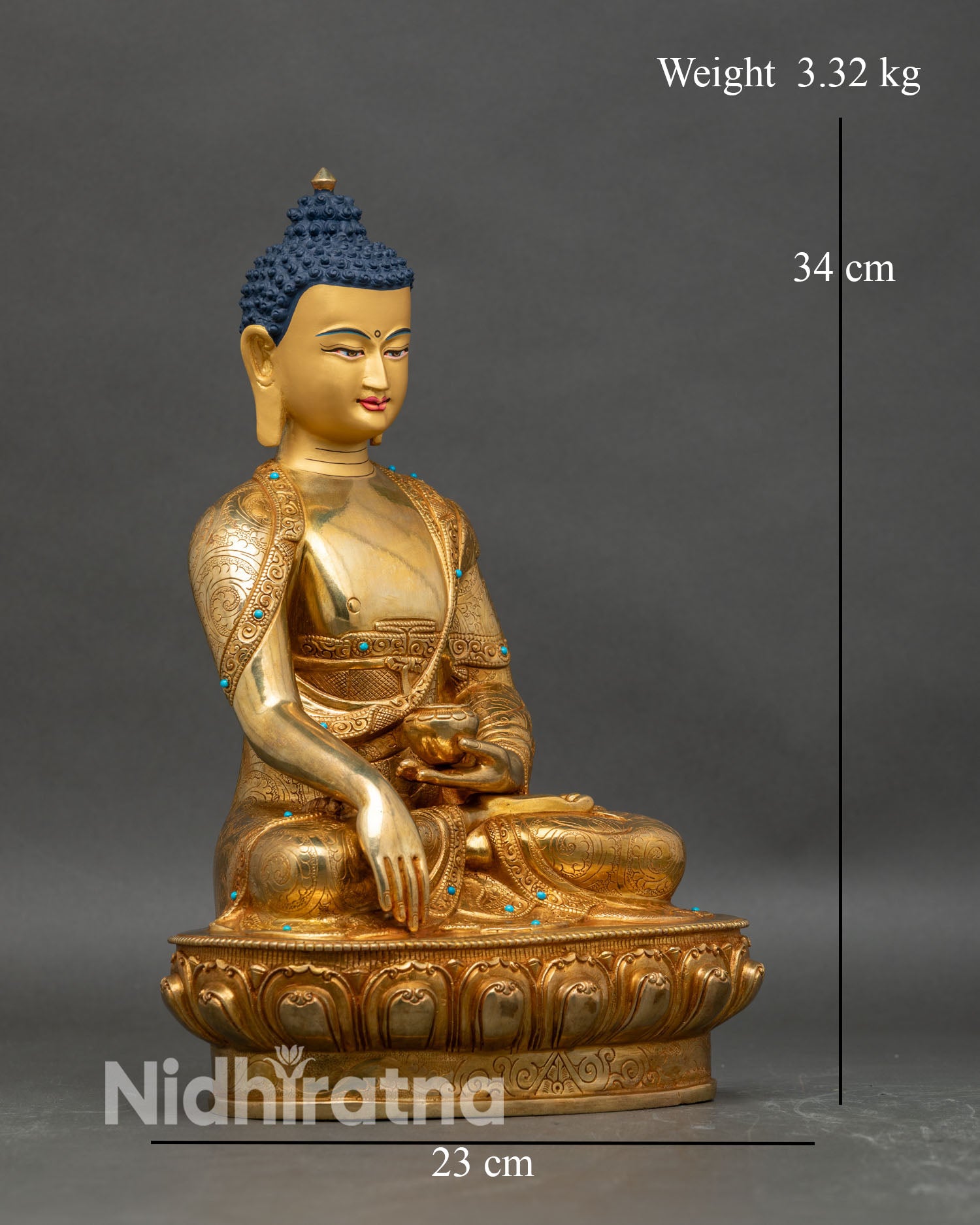 Right-side-view-of-Shakyamuni-Buddha-statue-handcrafted-Nepalese-Buddhist-art