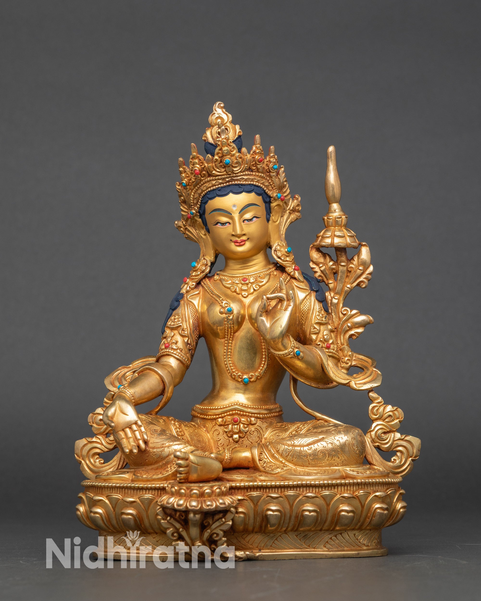 Ritrö Loma Gyönma Protector Epidemics Tara gold statue healing Buddha