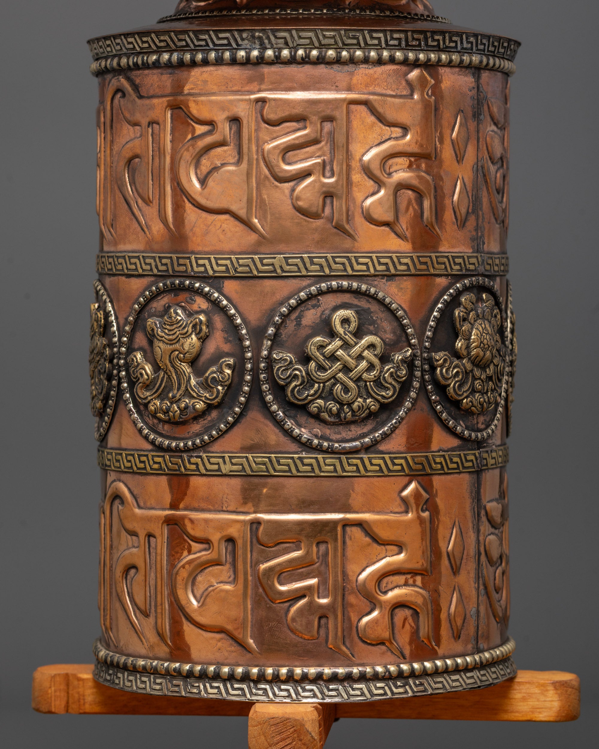 Ashtamangala Prayer Wheel | Handmade Tibetan Buddhist Wheel