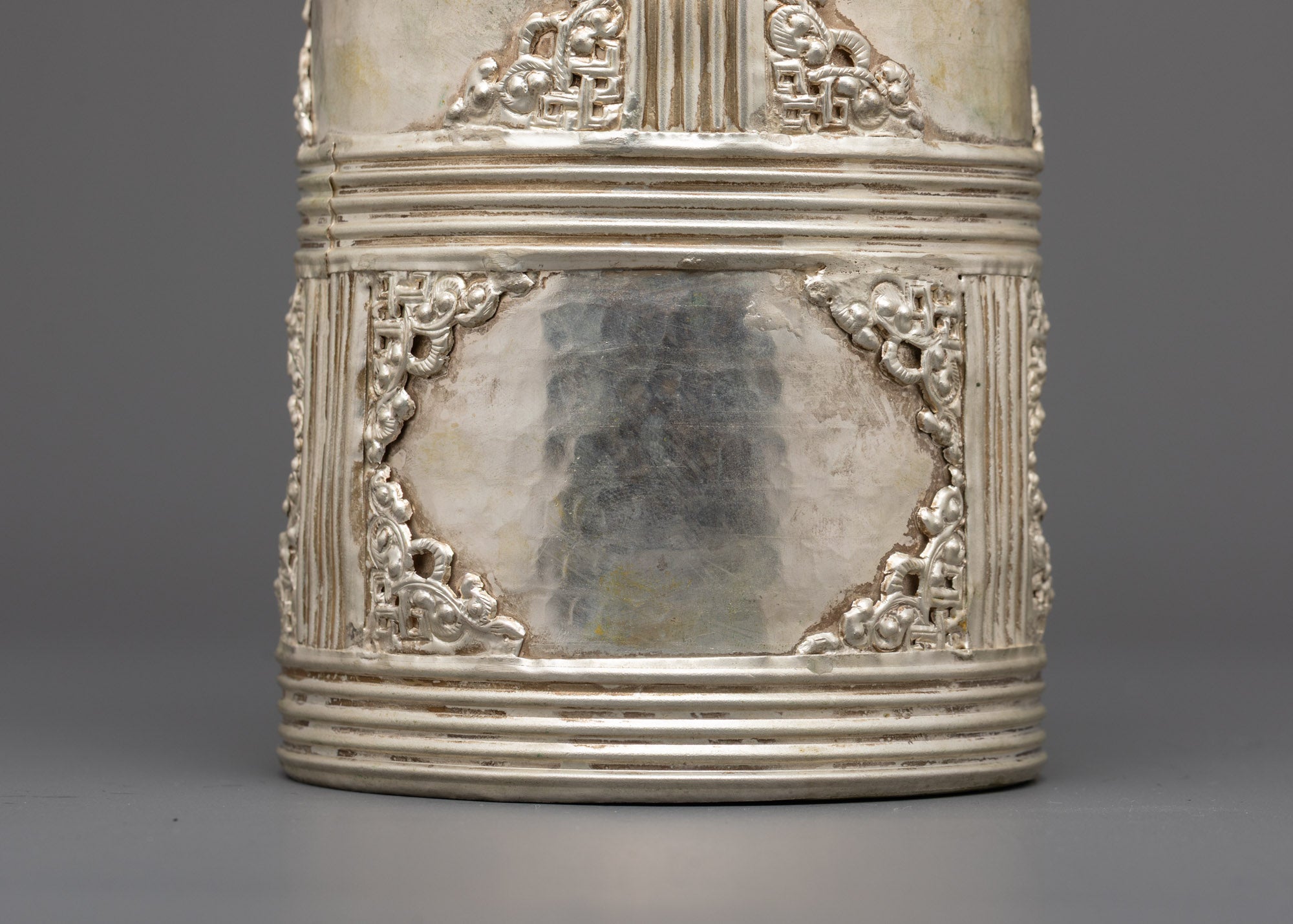 Nepali Silver-Plated Theki | Artisan Crafted Buddhist