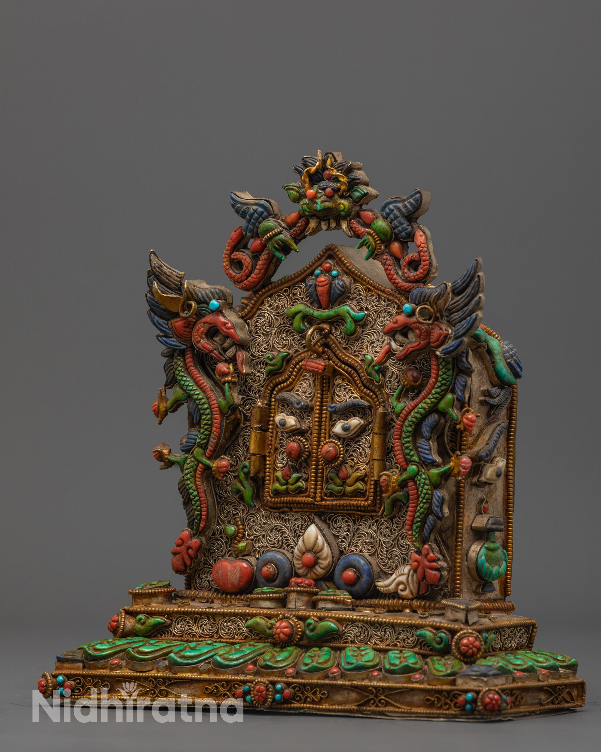 Spiritual Chenrezig Ghau Box | Handmade Tibetan Buddhist Prayer Box