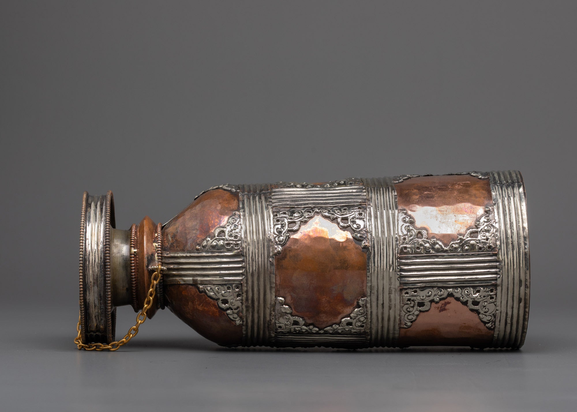 Copper Theki | Authentic Hand-Carved Nepali Offering Vessel