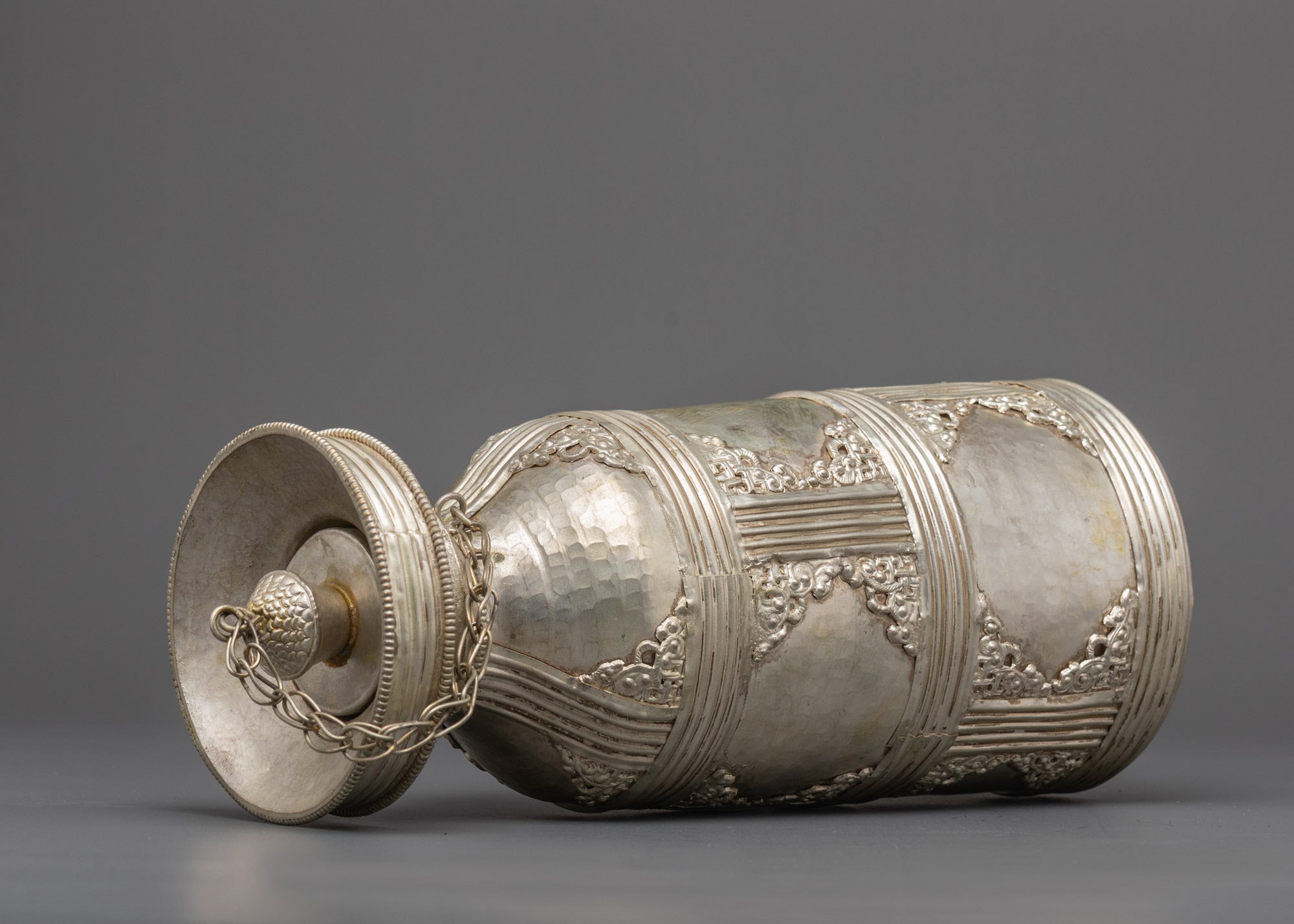 Nepali Silver-Plated Theki | Artisan Crafted Buddhist