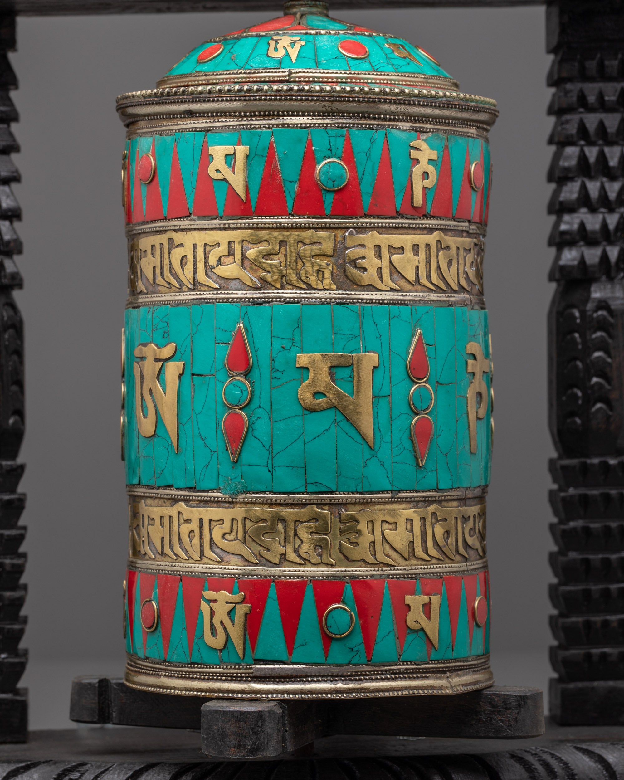 Spinning Tibetan Prayer Wheel | Handmade Buddhist Mantra Wheel