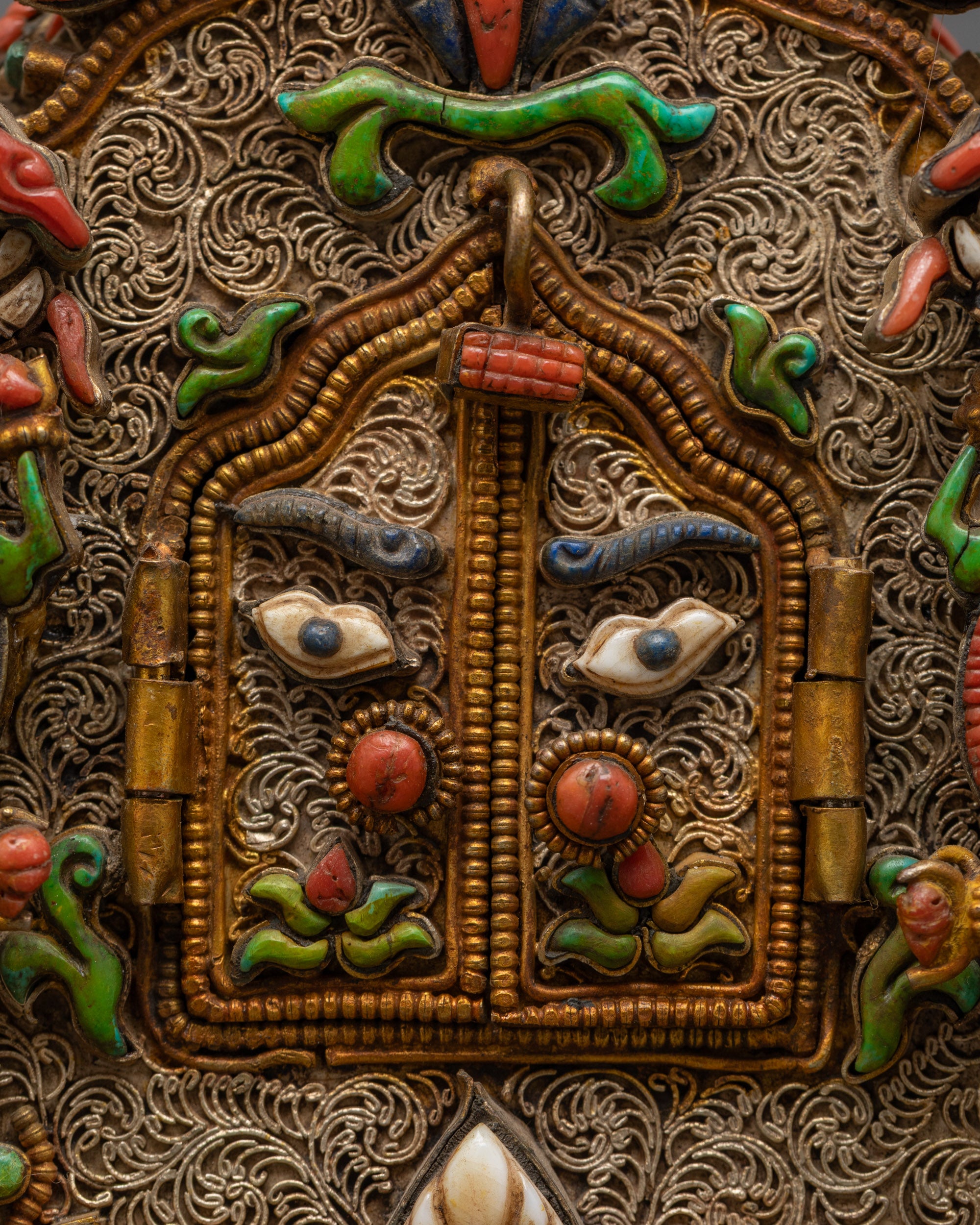 Spiritual Chenrezig Ghau Box | Handmade Tibetan Buddhist Prayer Box