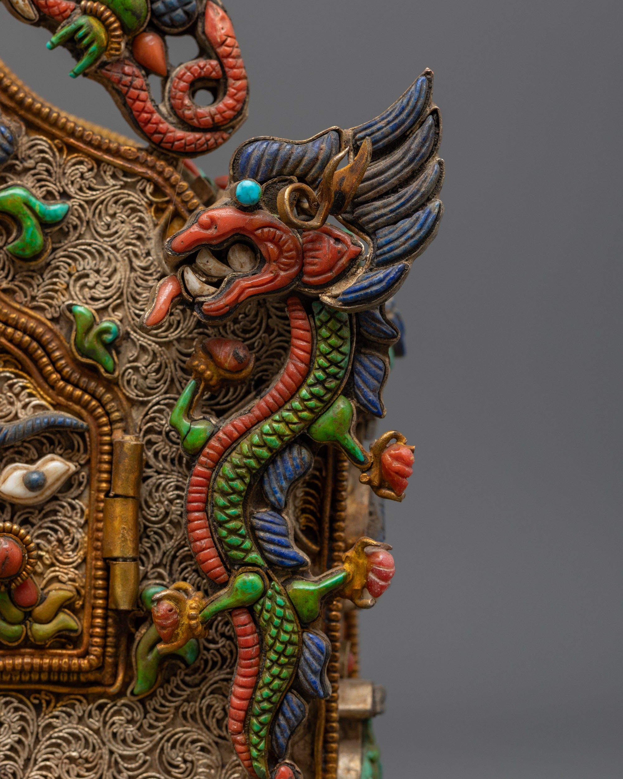 Spiritual Chenrezig Ghau Box | Handmade Tibetan Buddhist Prayer Box