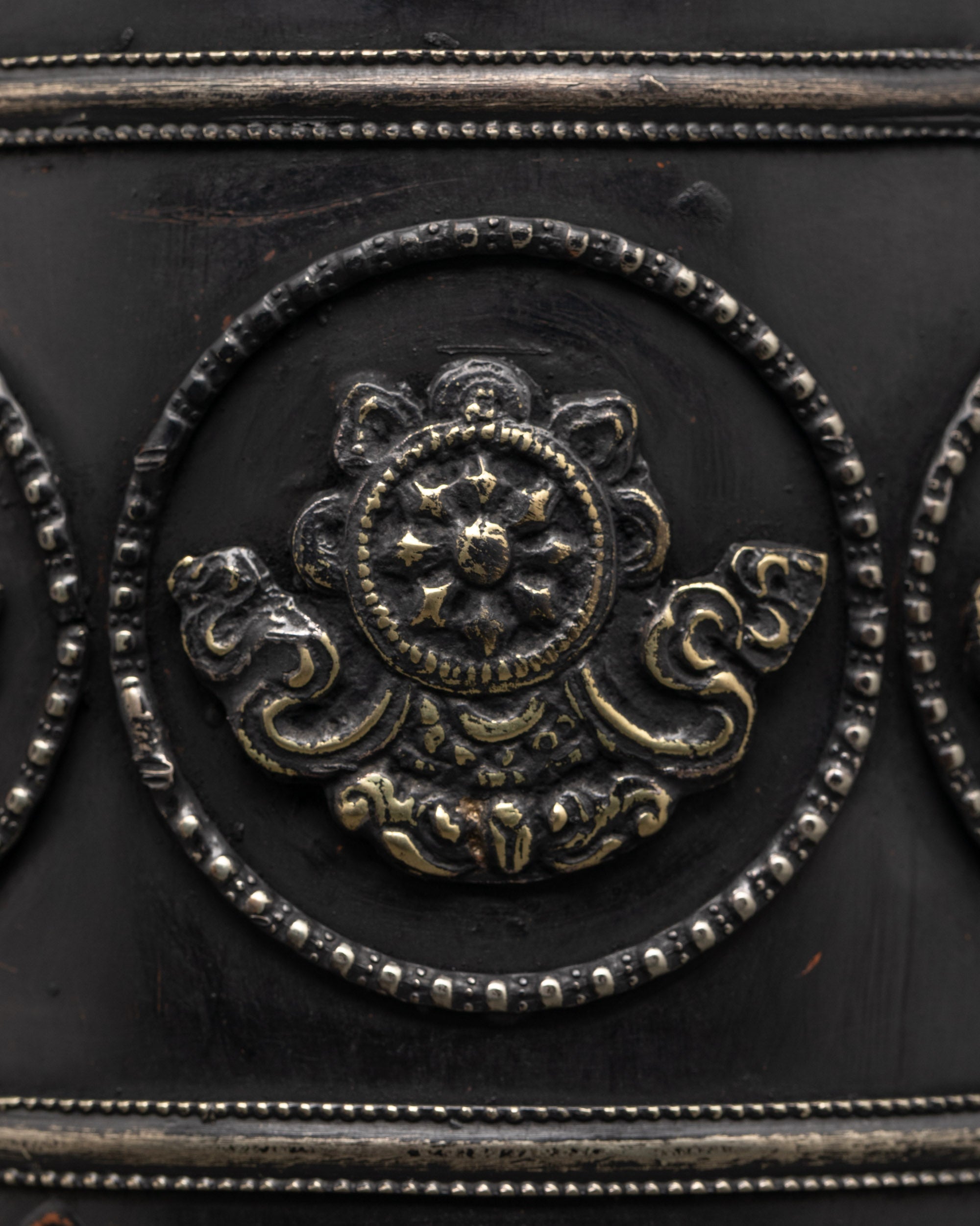 Intricately Carved Ashtamangala Prayer Wheel | Spiritual Spinner