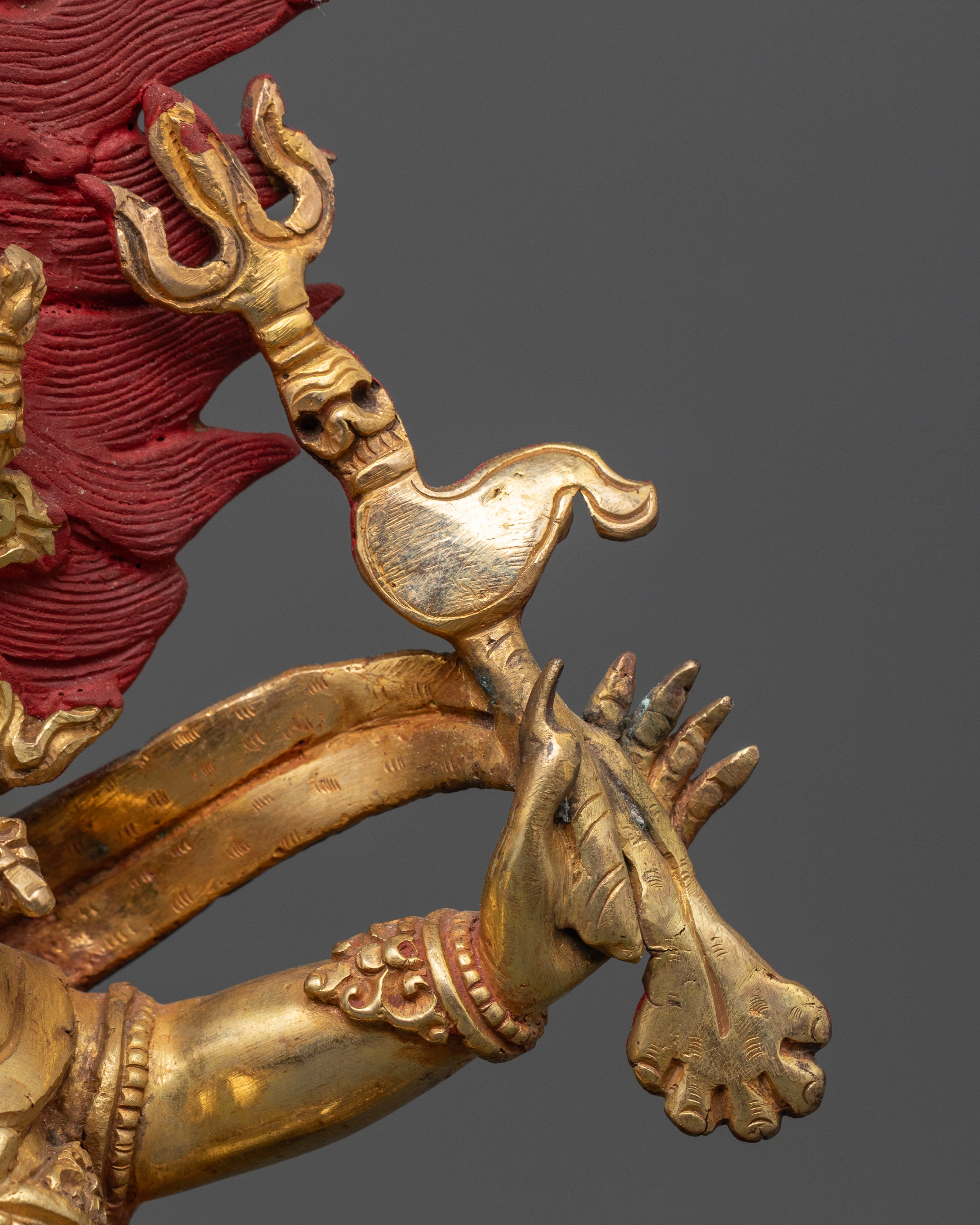 Guardian of Dharma with Weapons and Fire Aura: Six Arm Mahakala