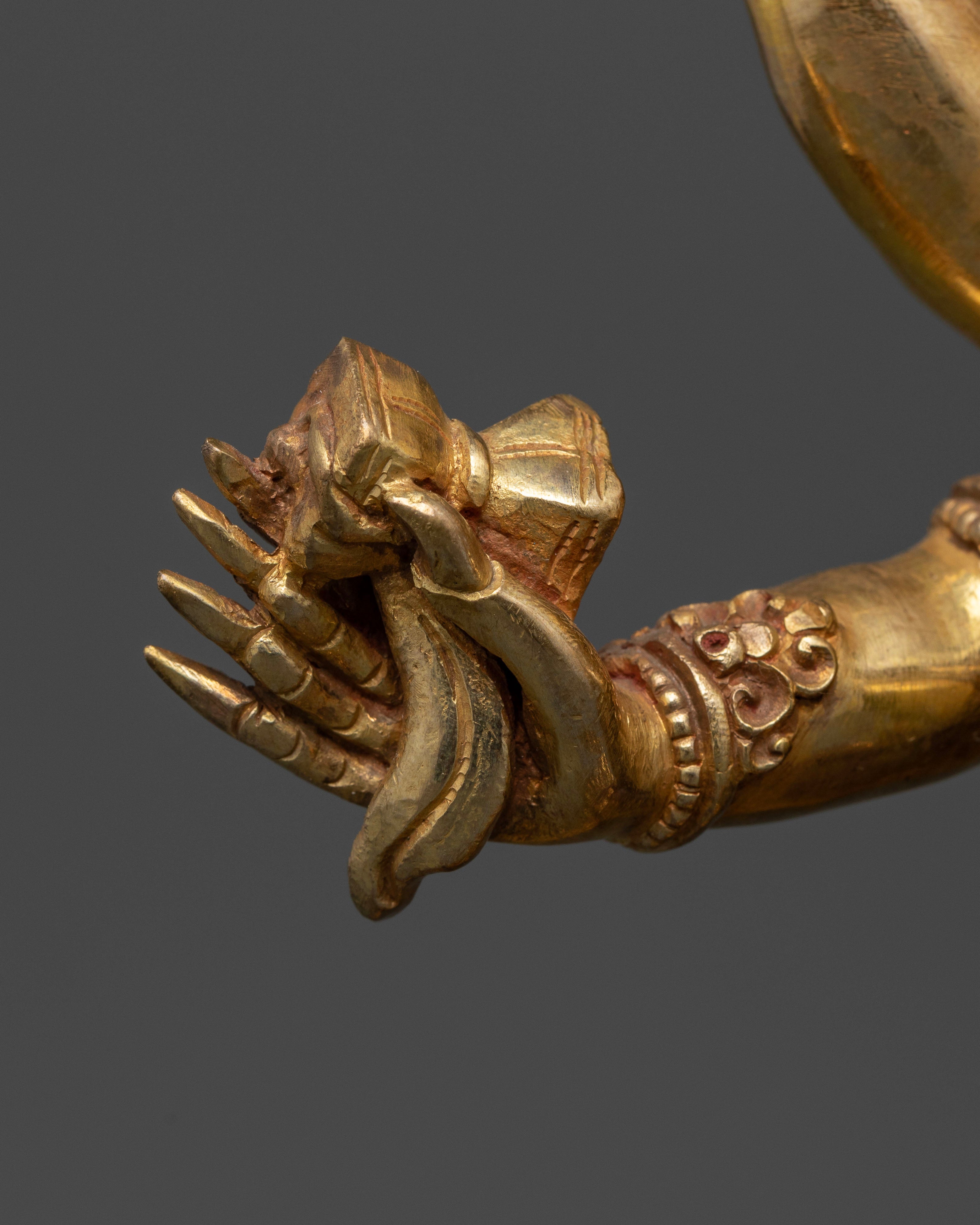 Guardian of Dharma with Weapons and Fire Aura: Six Arm Mahakala