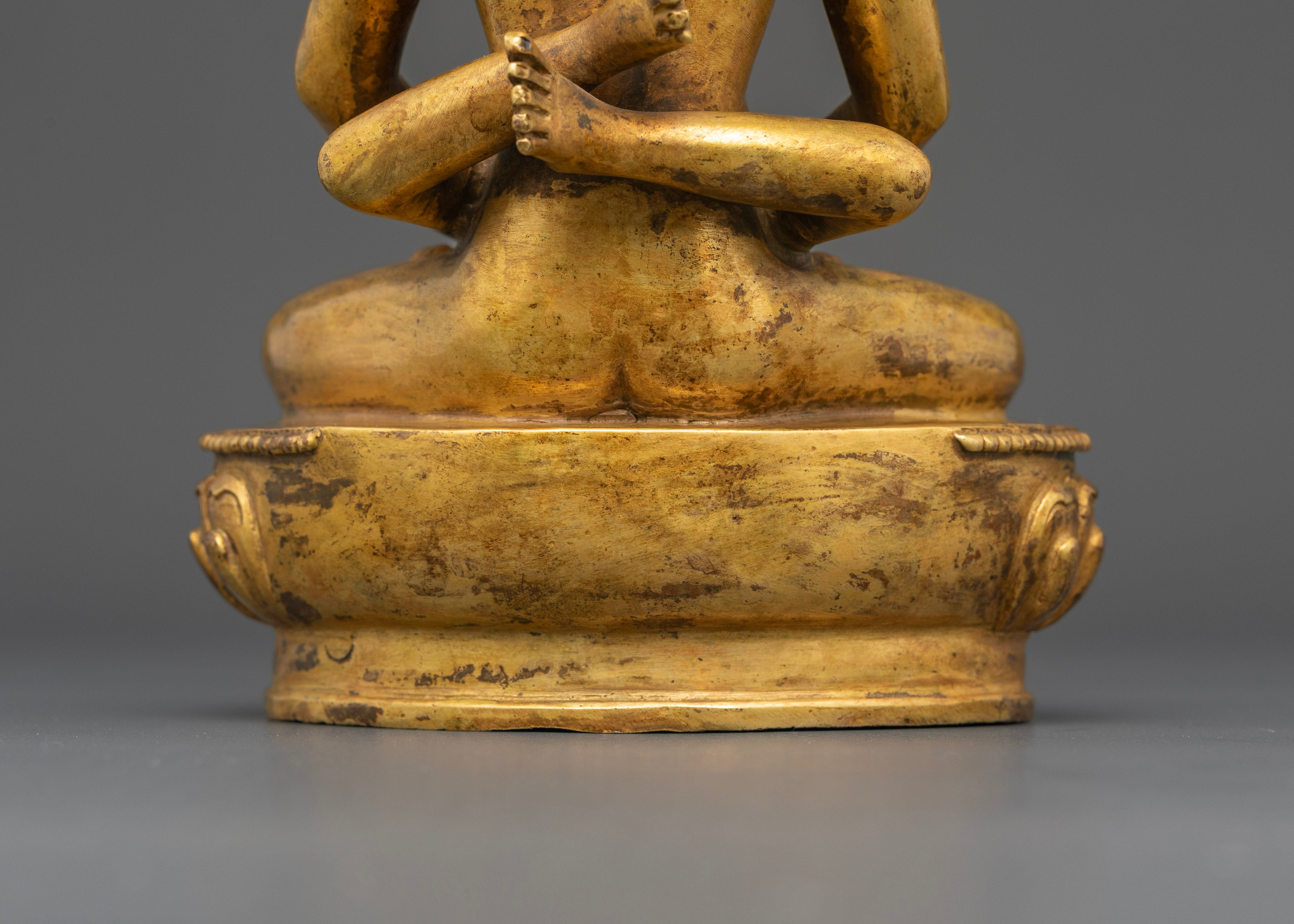 Antique Samantabhadra with Consort: A Timeless Embrace of Enlightened Unity