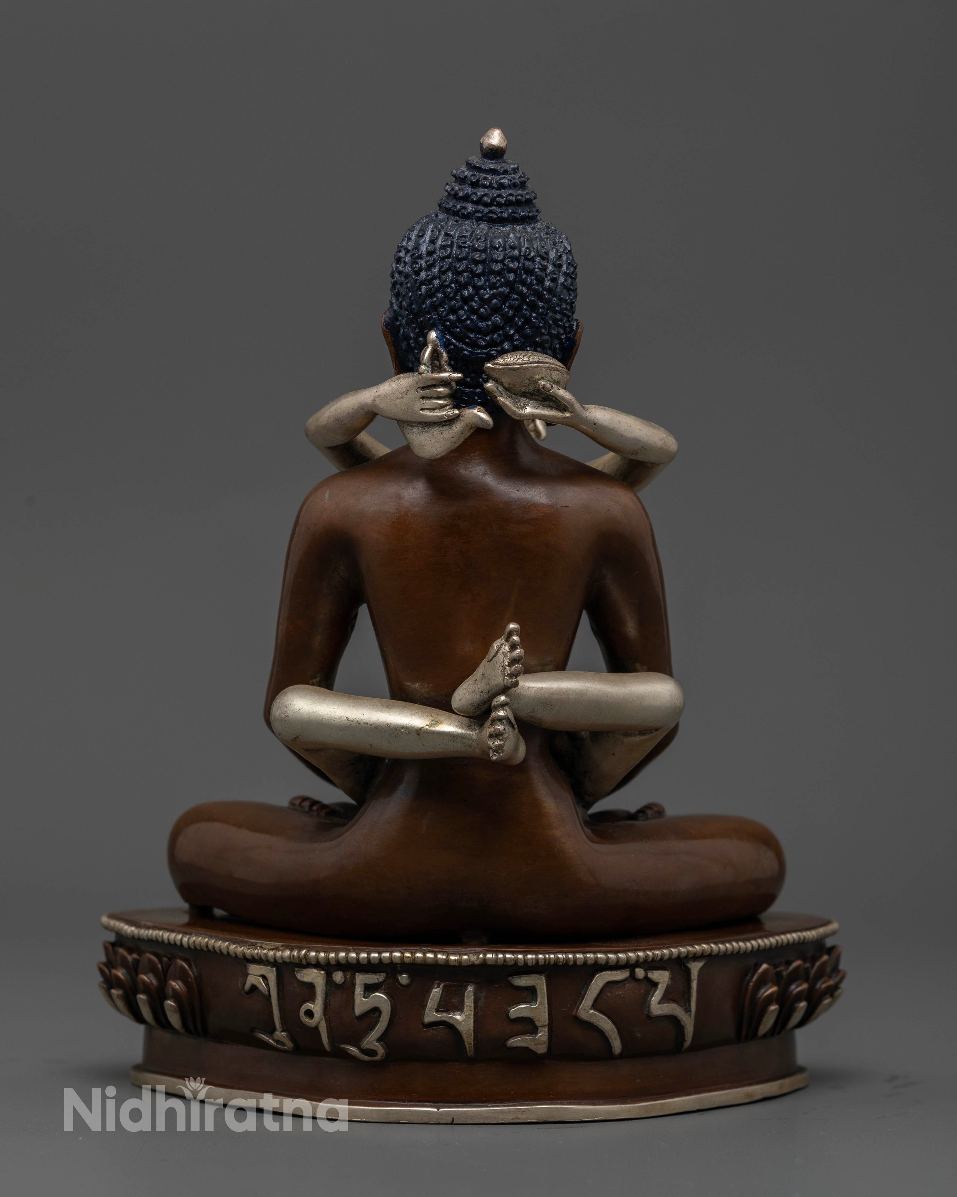 Meditative Oxidized Samantabhadra Statue