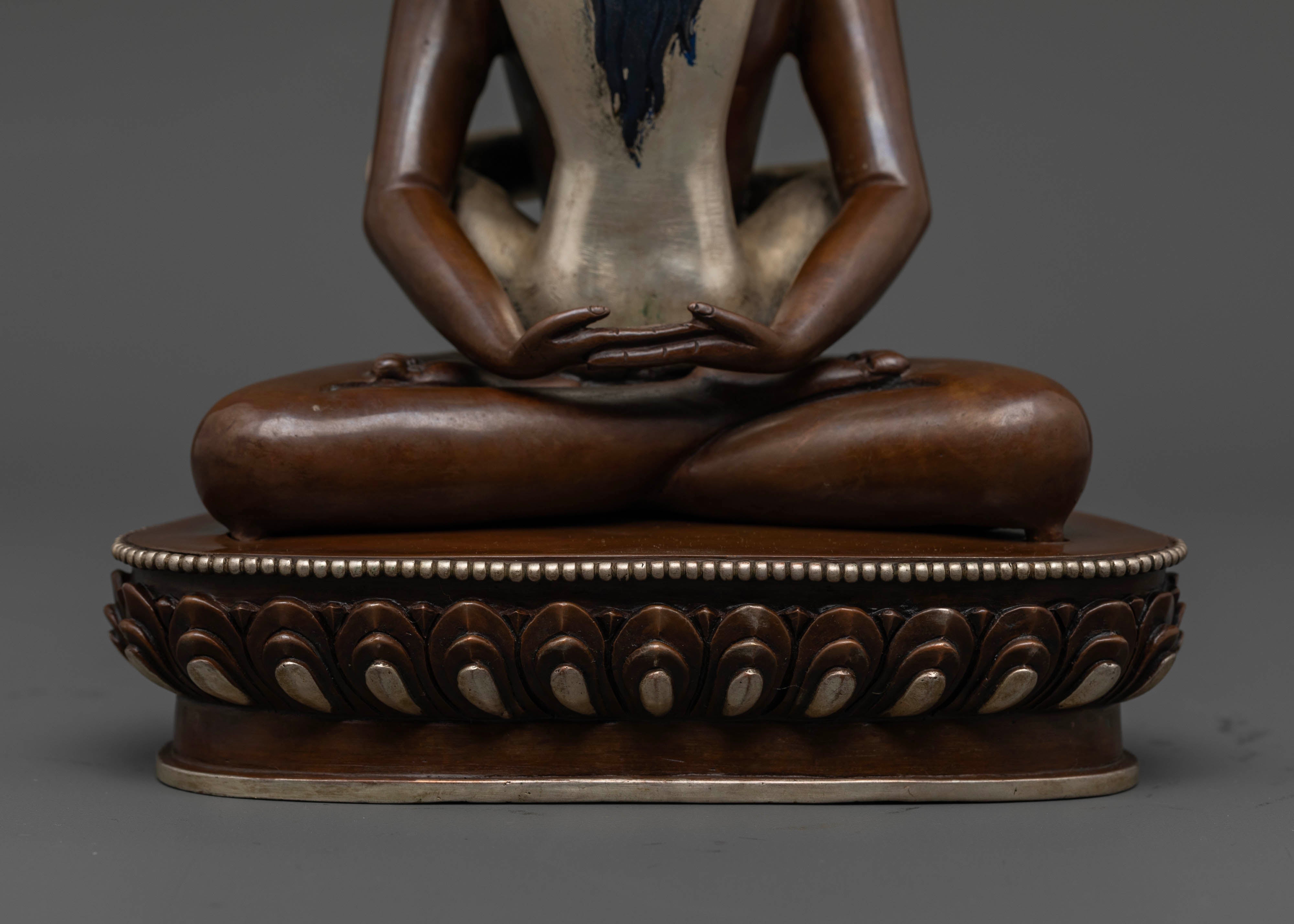 Meditative Oxidized Samantabhadra Statue