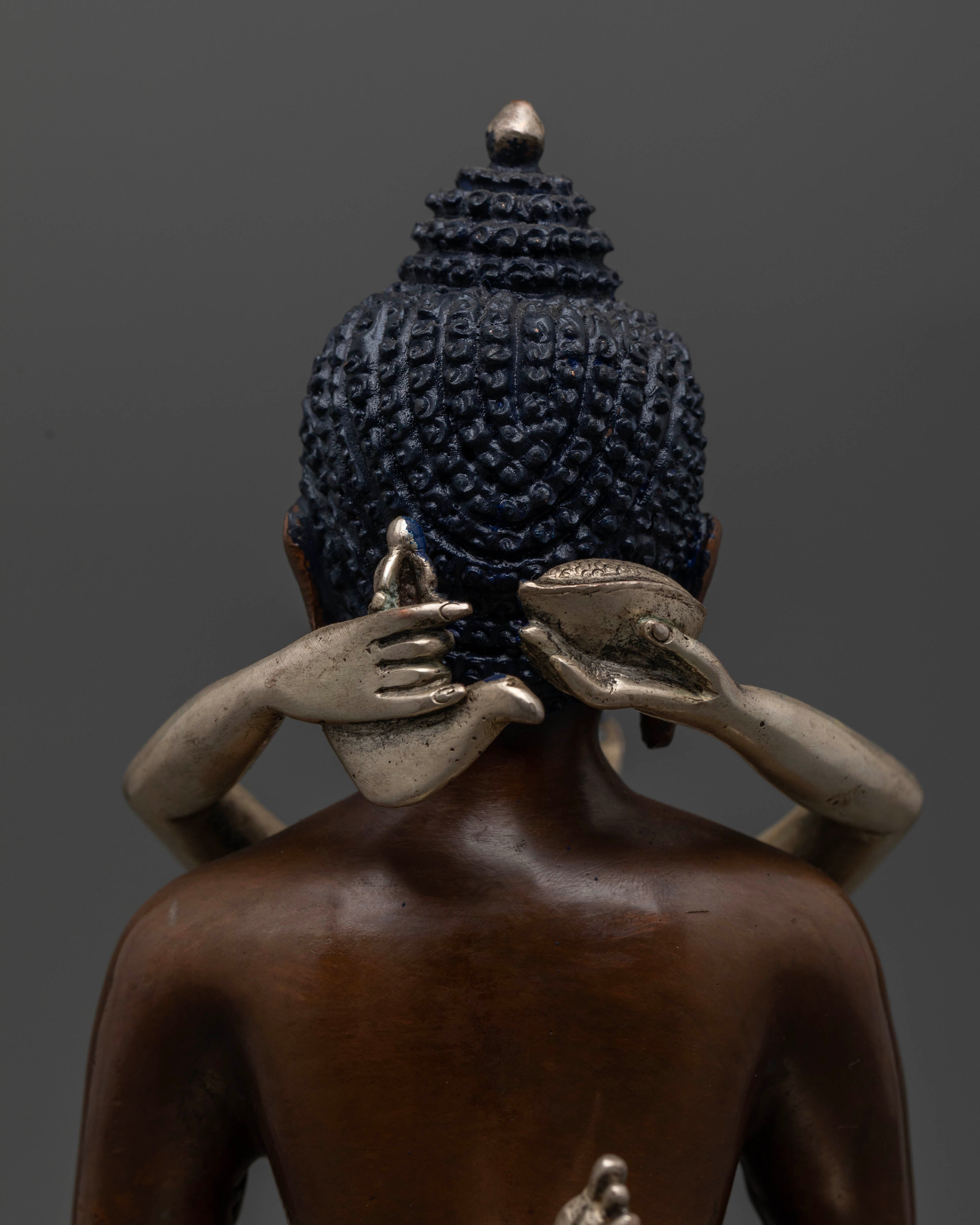 Meditative Oxidized Samantabhadra Statue
