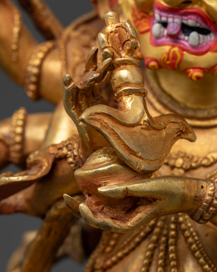 Authentic Six-Armed Mahakala Statue | Guardian Deity of Buddhism