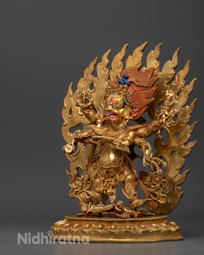 Authentic Six-Armed Mahakala Statue | Guardian Deity of Buddhism
