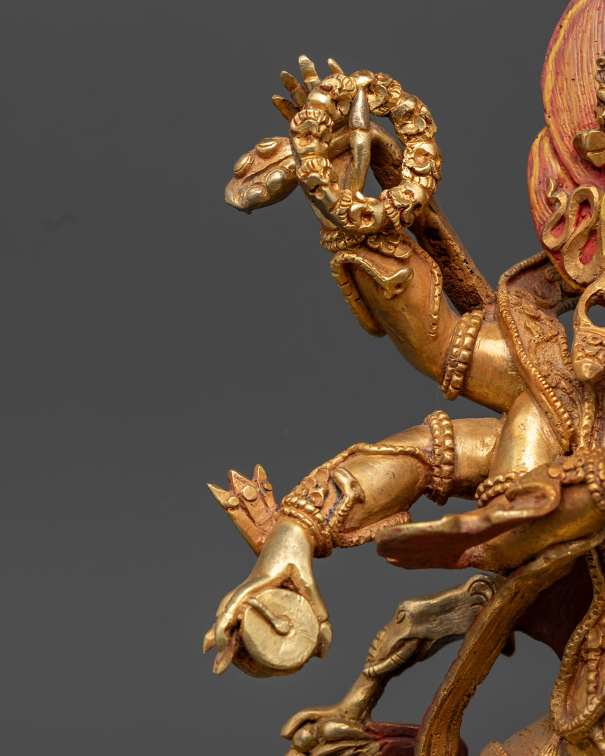 Authentic Six-Armed Mahakala Statue | Guardian Deity of Buddhism