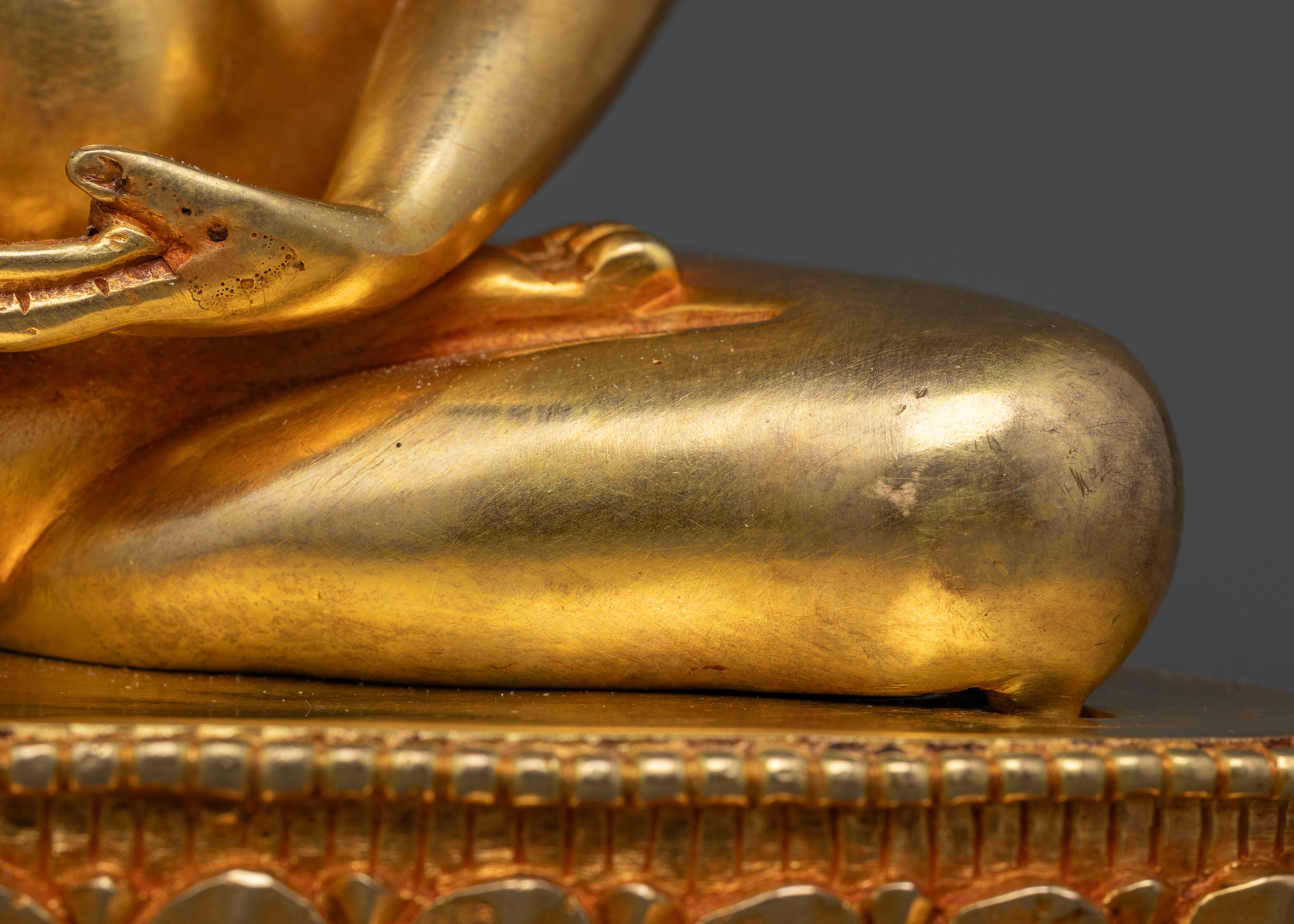 Handcrafted Gold Samantabhadra Statue