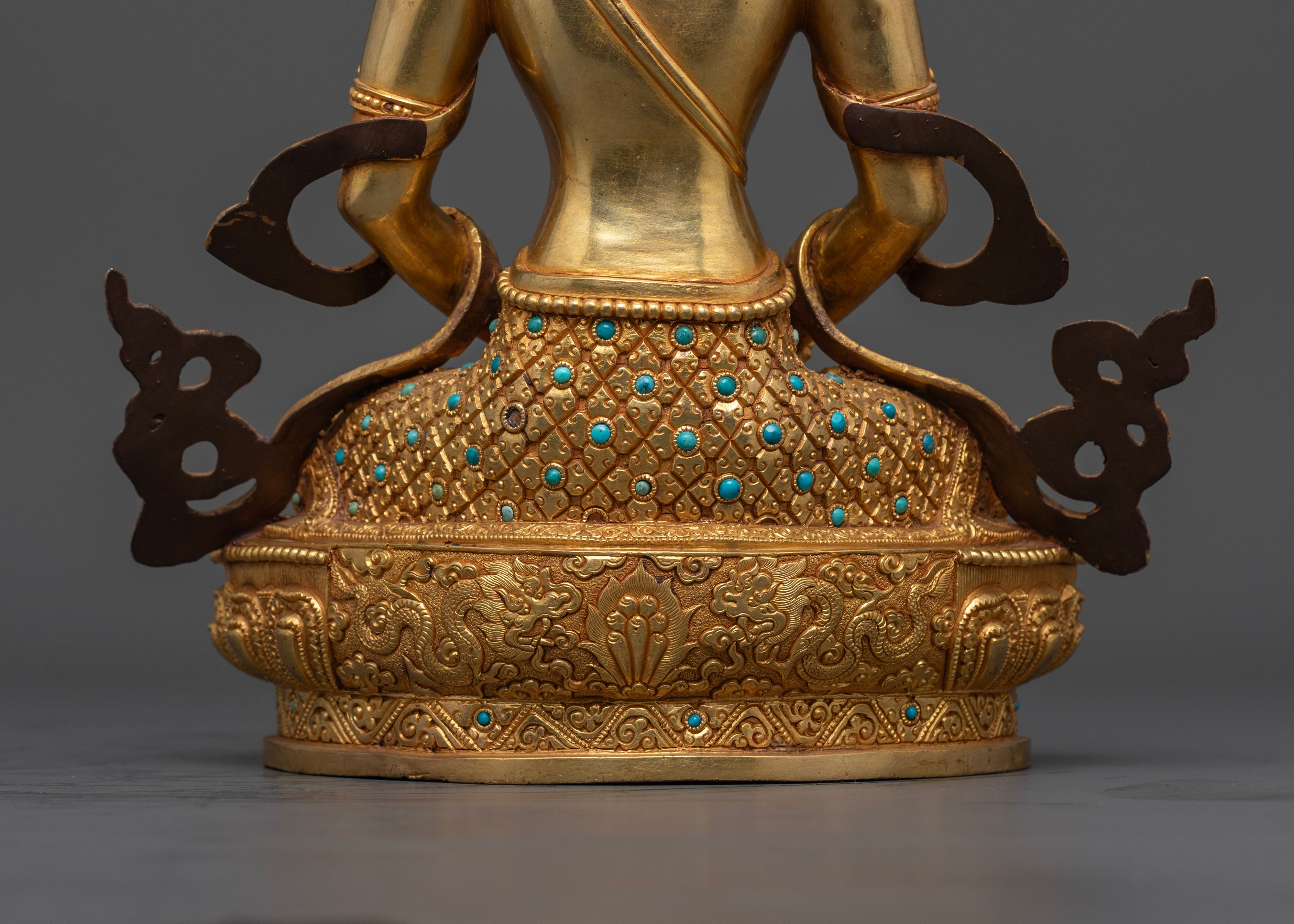 Amitayus Statue in 24K Gold | The Buddha of Infinite Life