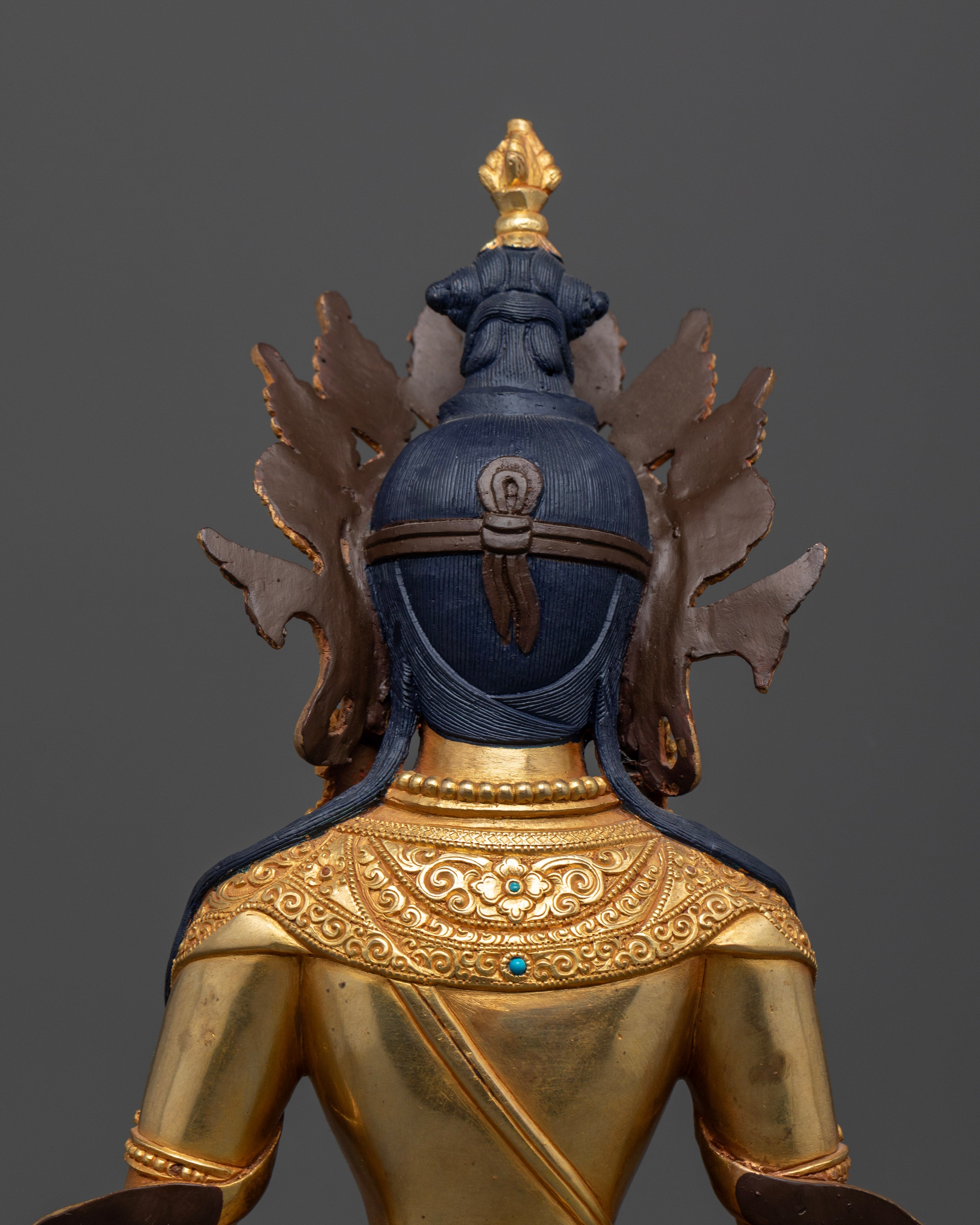 Amitayus Statue in 24K Gold | The Buddha of Infinite Life