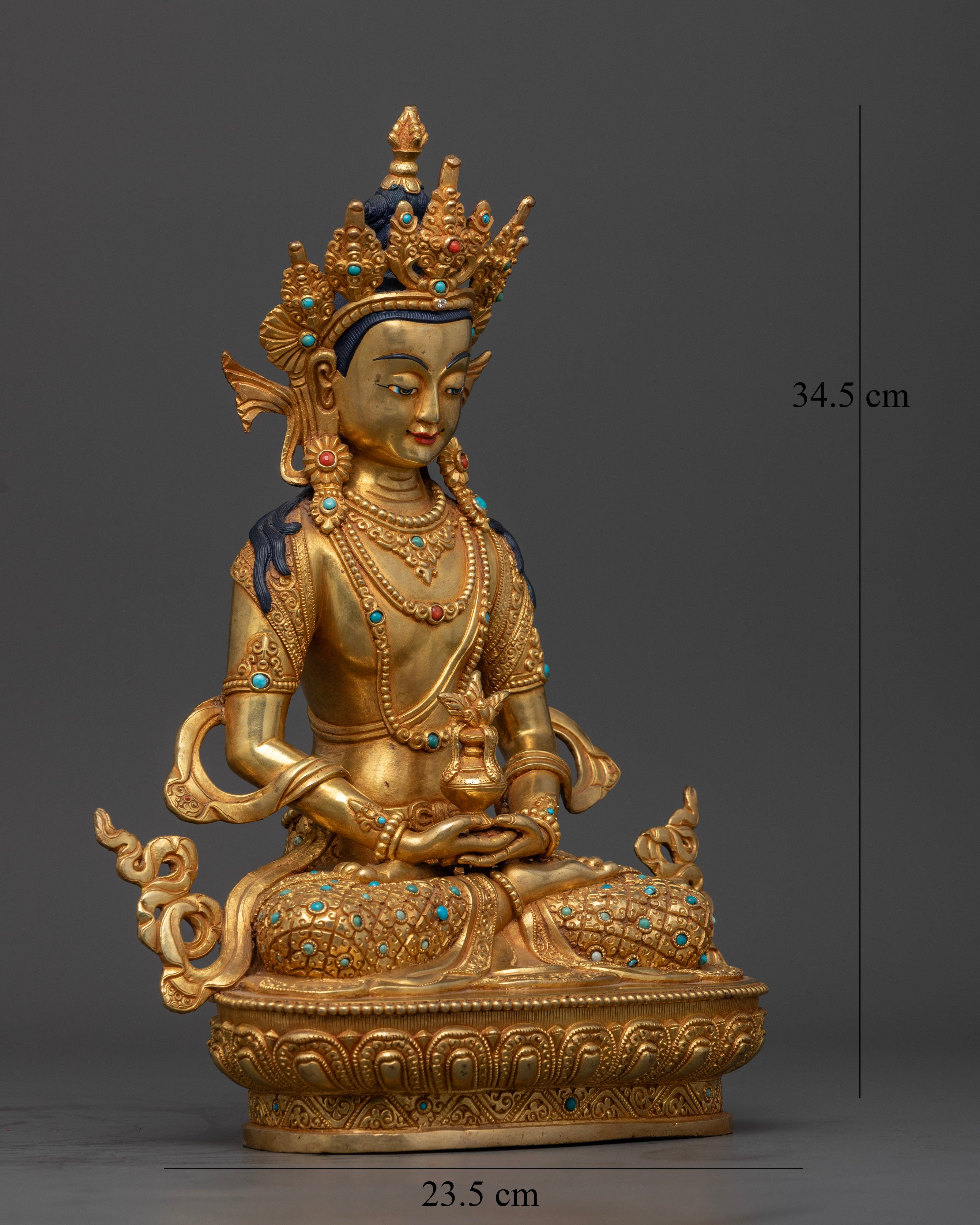 Amitayus Statue in 24K Gold | The Buddha of Infinite Life