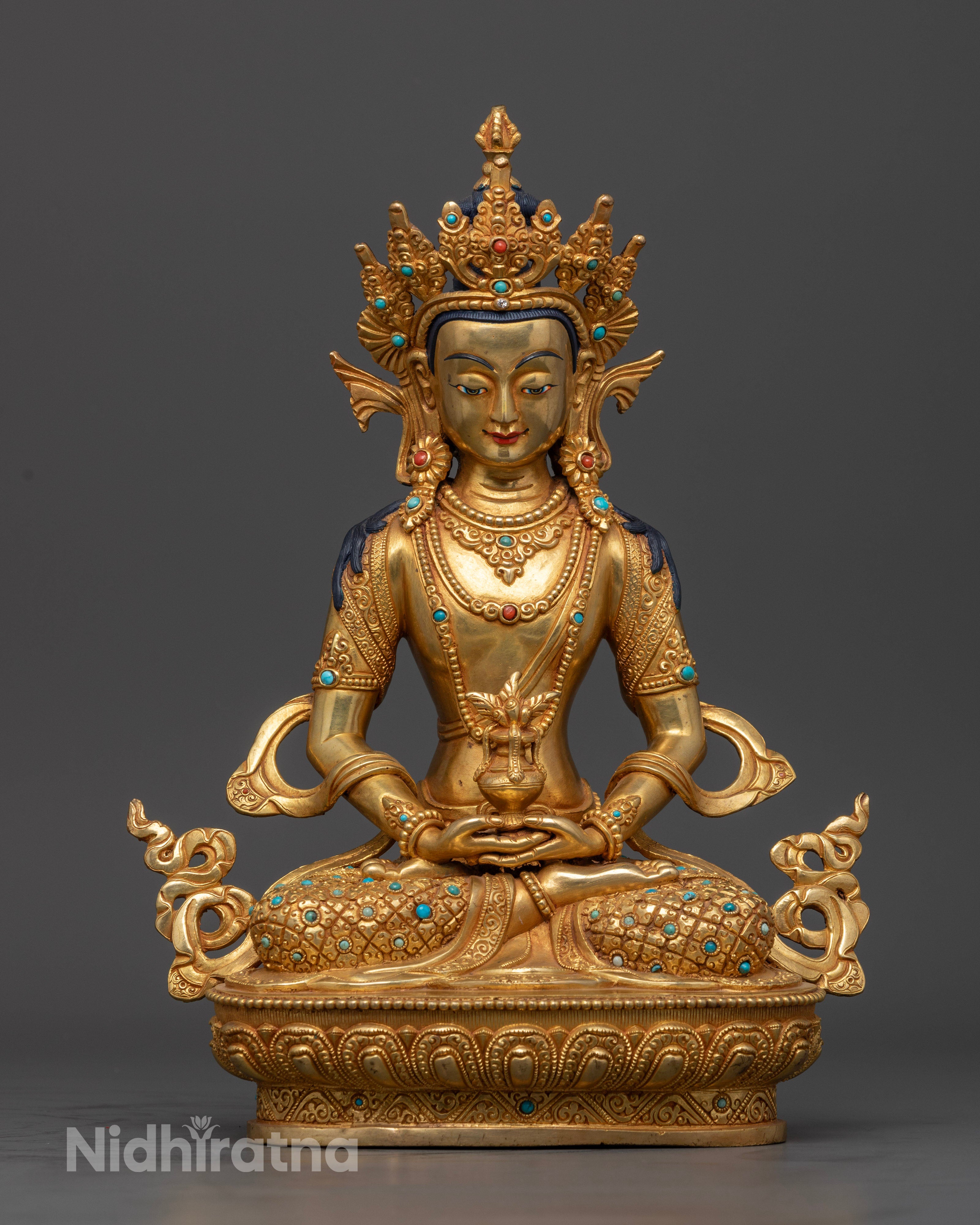 Amitayus Statue in 24K Gold | The Buddha of Infinite Life