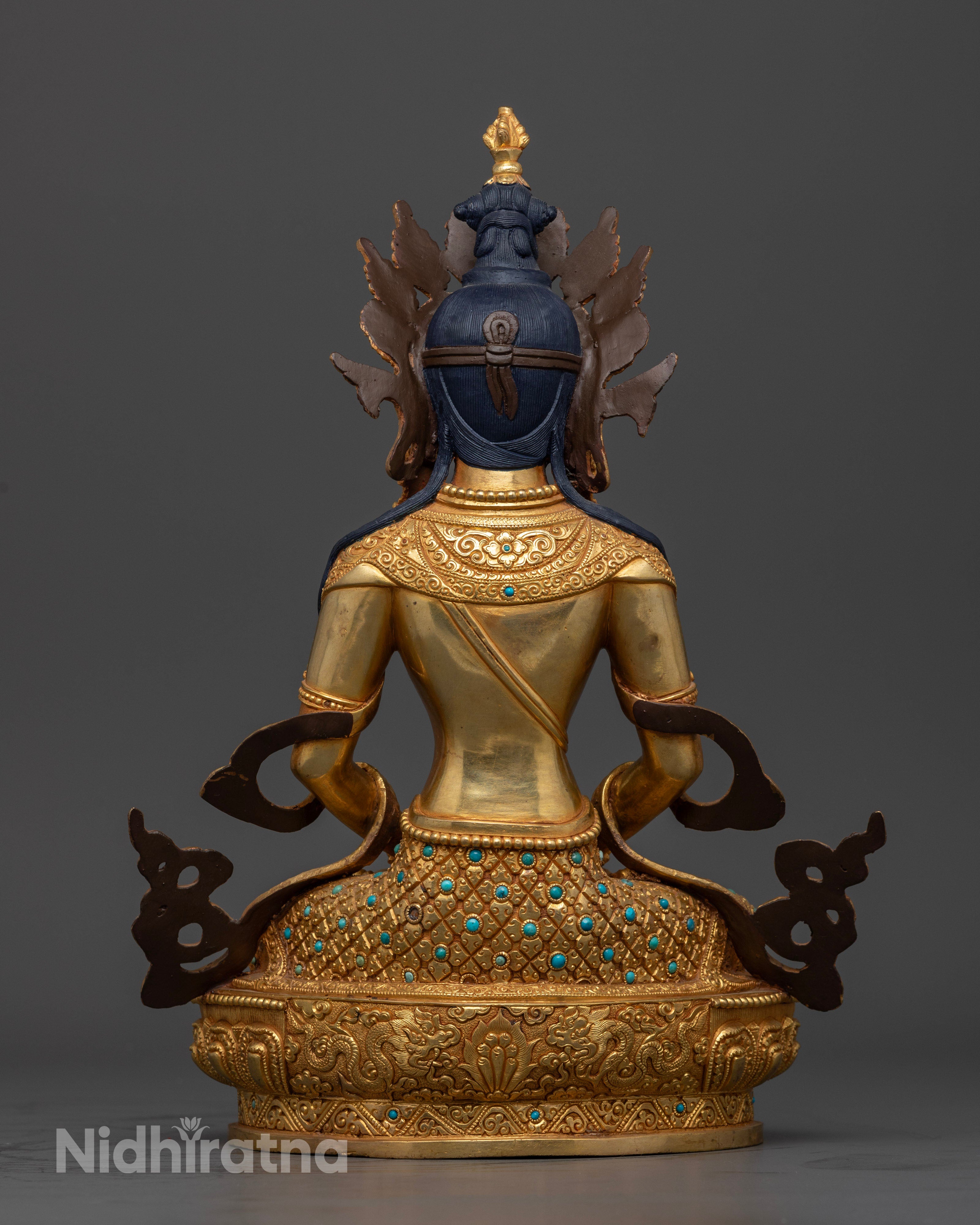 Amitayus Statue in 24K Gold | The Buddha of Infinite Life