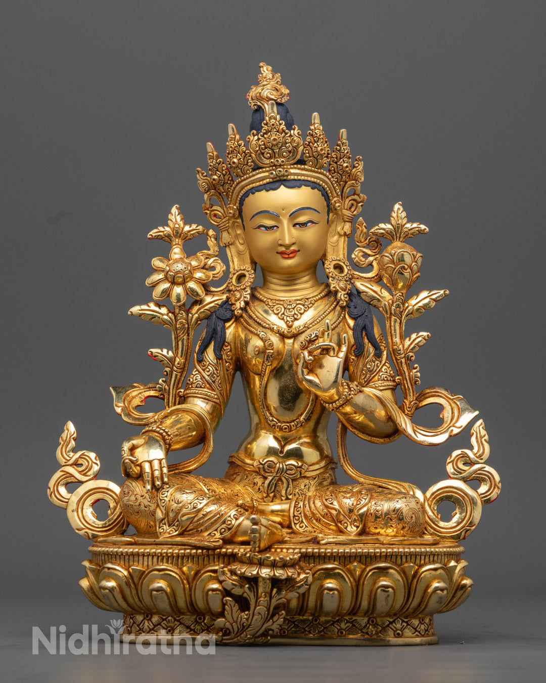 Sacred Green Tara Statue | Authentic Tibetan Buddhism Sculpture