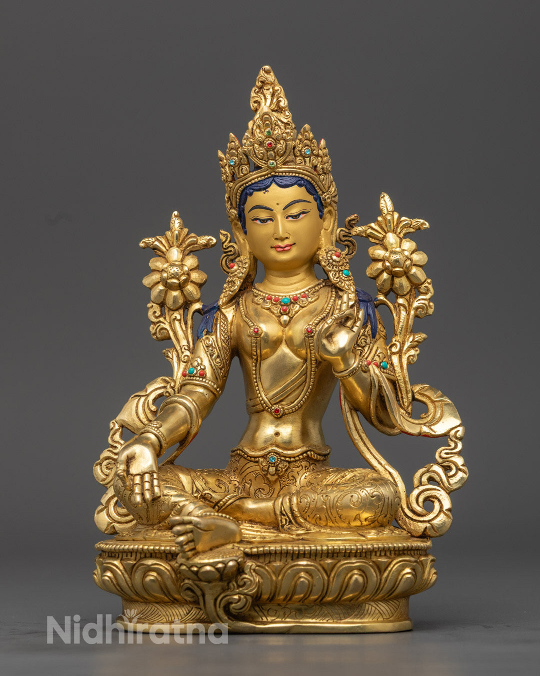 Sacred Green Tara Statue | Handmade Buddhist Goddess