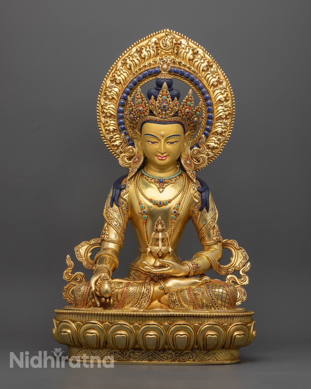 Sacred Kshitigarbha Bodhisattva Statue | 24k Gold & Copper