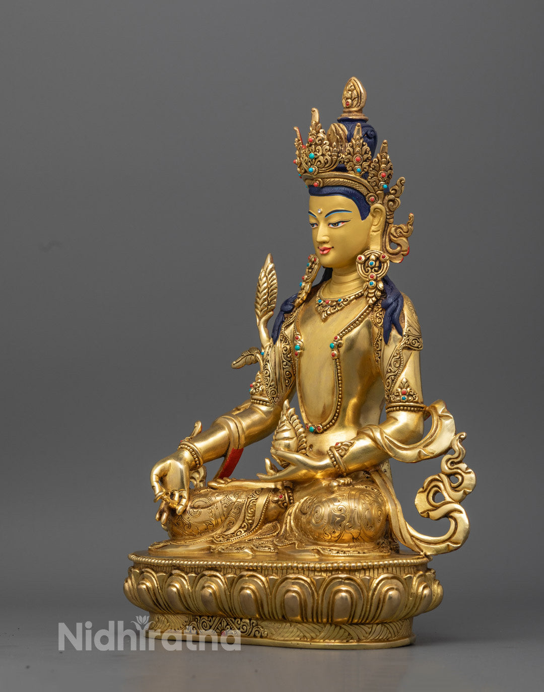Sacred Kshitigarbha Statue - Nepalese Craftsmanship with Hollow Chamber for Mantras and Consecration