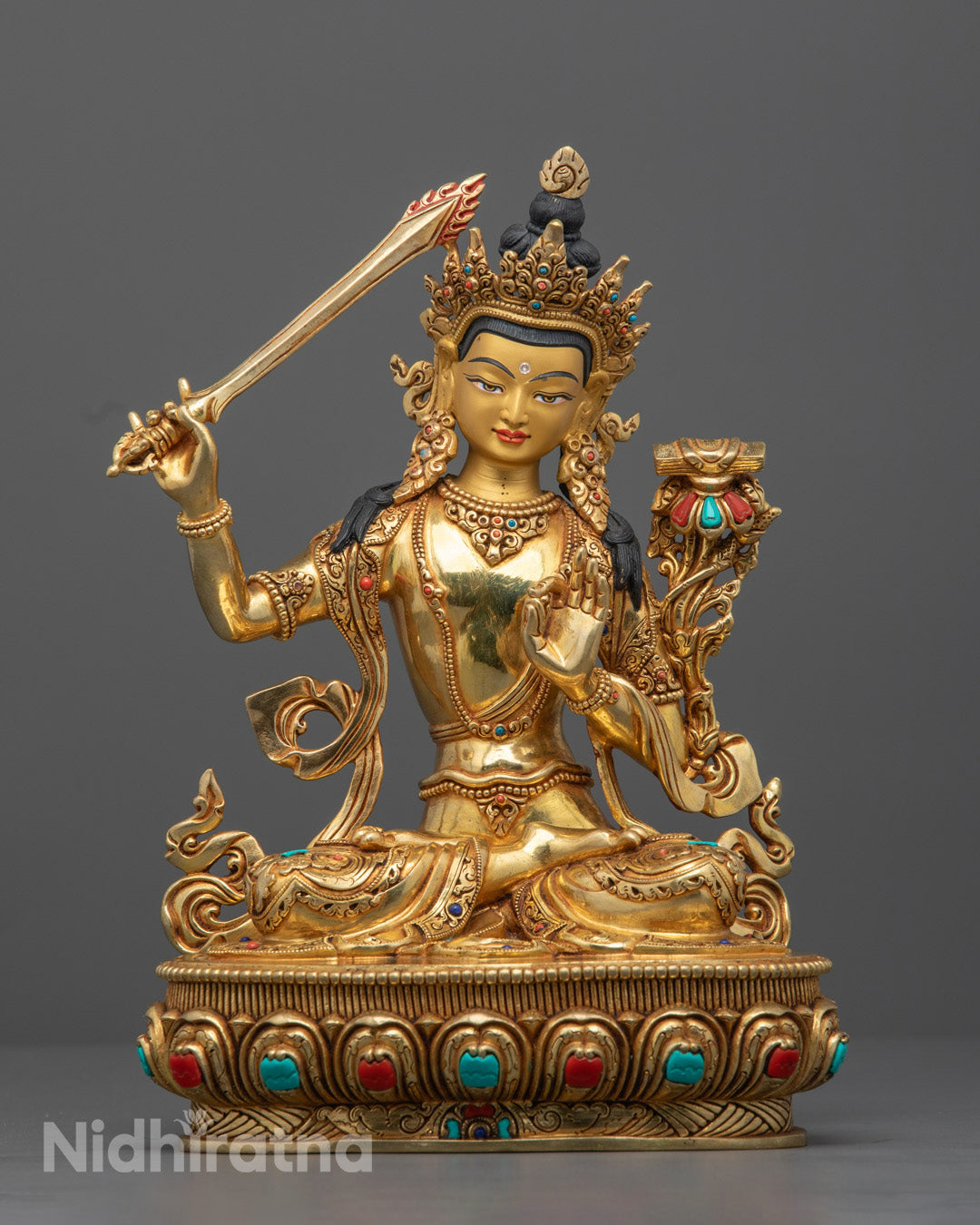 Sacred Manjushri Statue | Handcrafted by Nepalese Artisan
