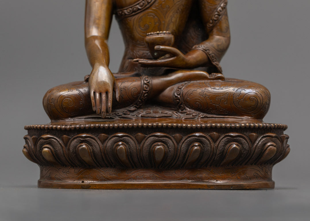Oxidized Shakyamuni Buddha Meditation Statue