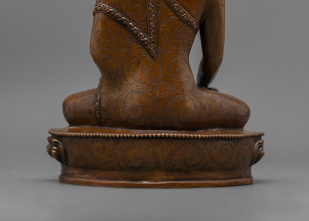 Oxidized Shakyamuni Buddha Meditation Statue
