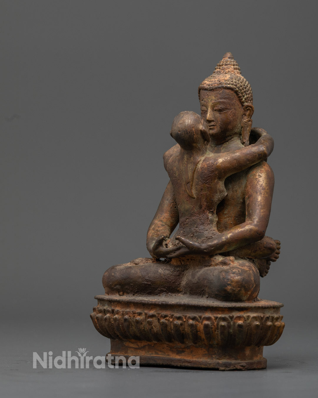 Antique Oxidized Samantabhadra Statue