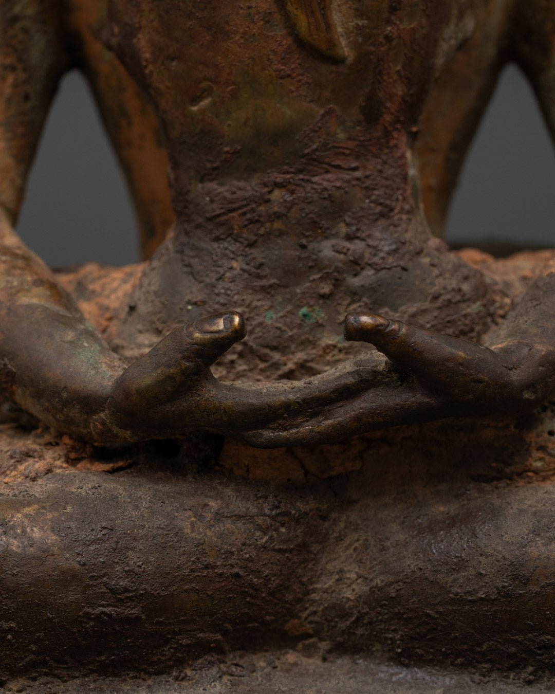 Antique Oxidized Samantabhadra Statue