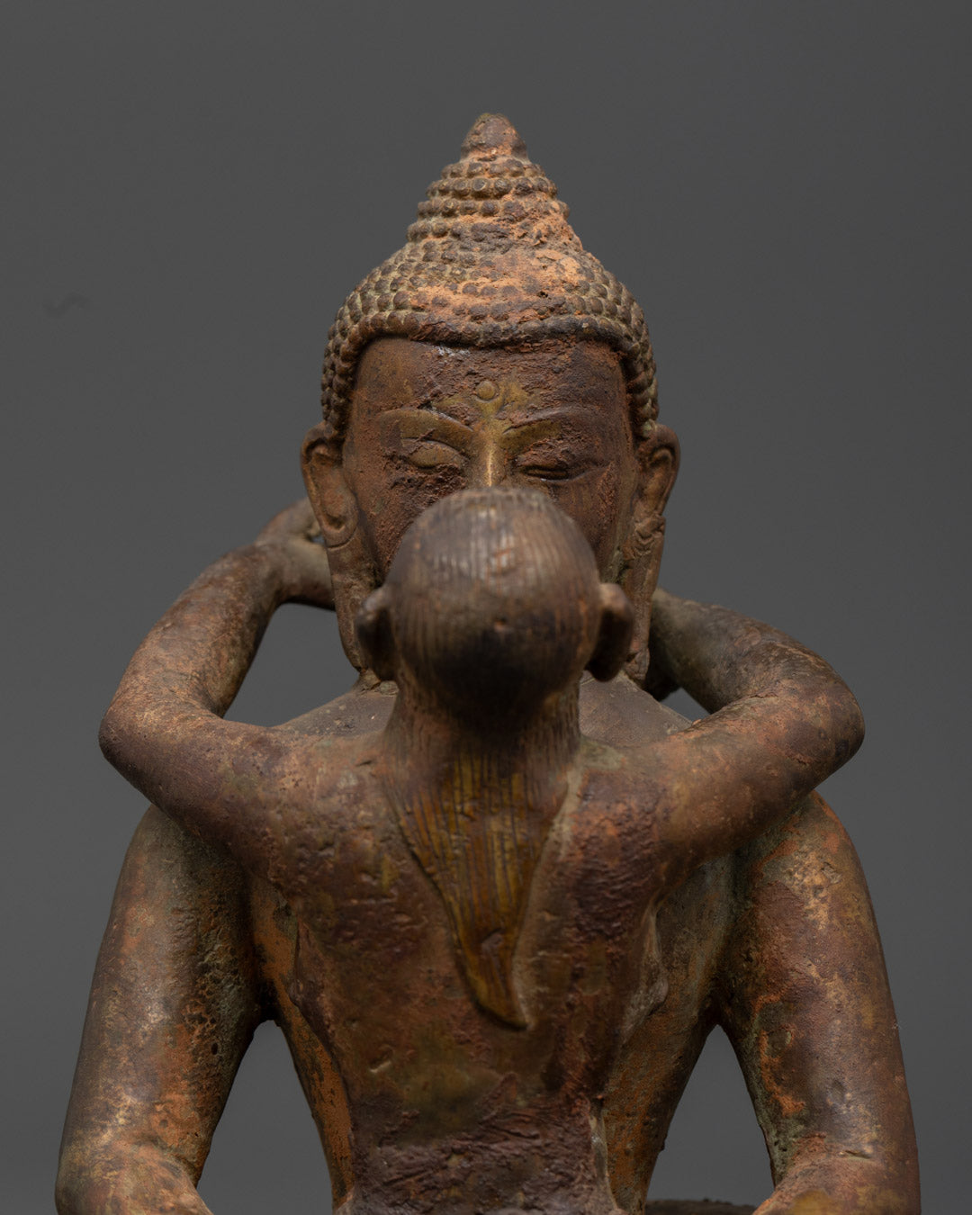 Antique Oxidized Samantabhadra Statue
