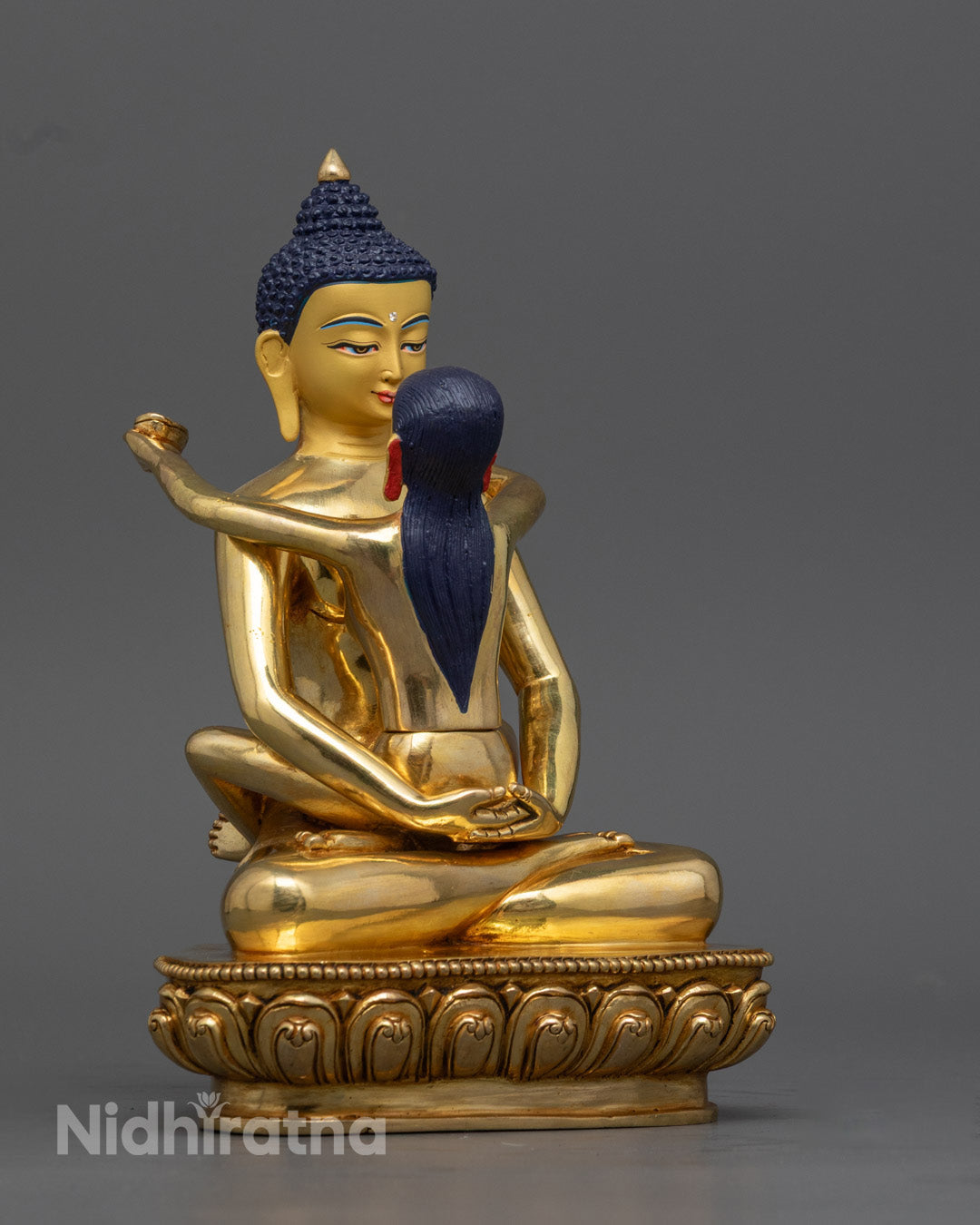Samantabhadra Statue from Nepal | 24k Gold Gilded Copper Statue for Vajrayana Buddhist Rituals