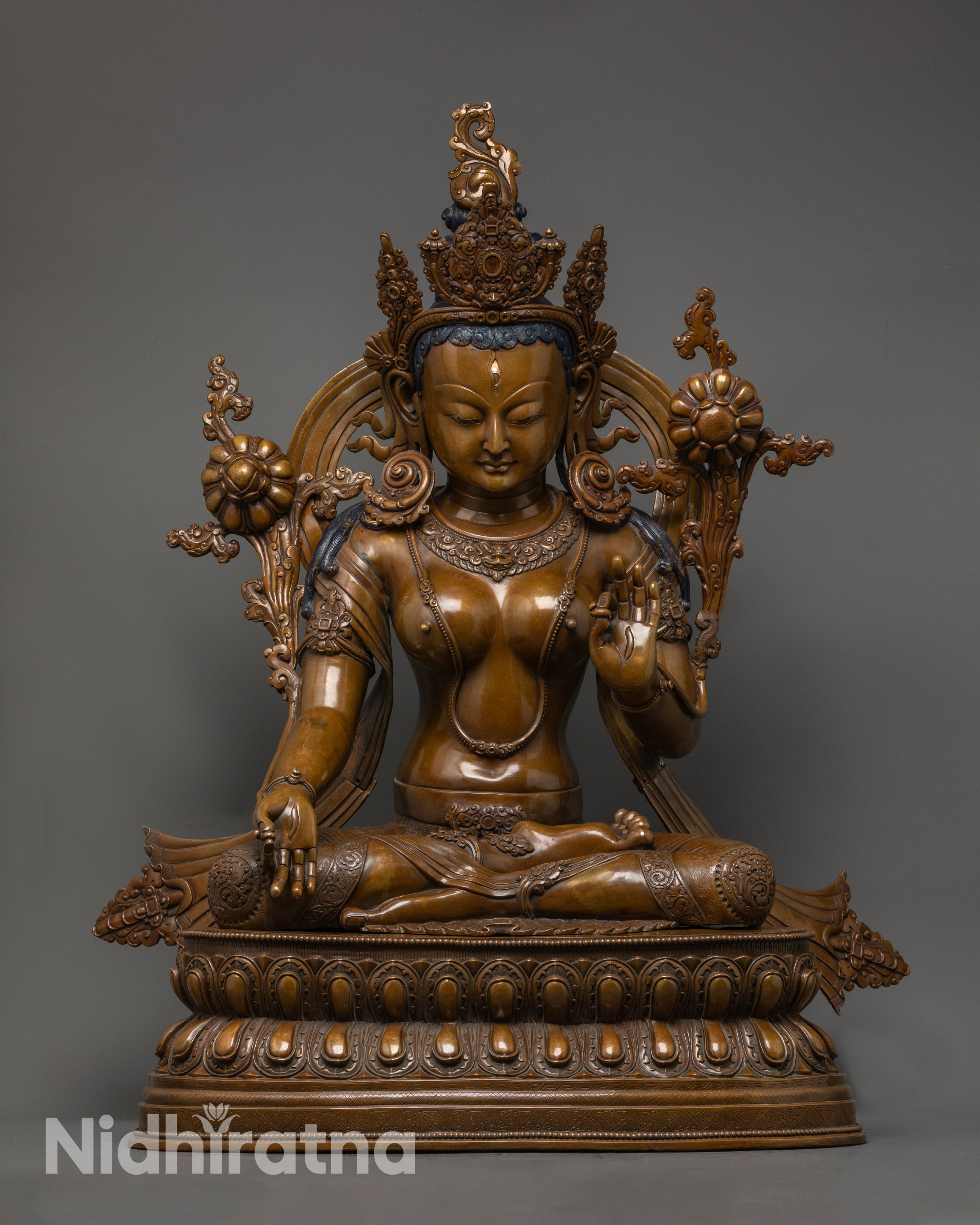 Saptalochana White Tara Statue | Rare Buddhist Art from Nepal