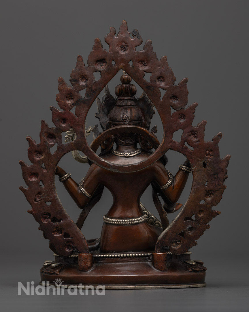 Hindu Goddess Saraswati Statue | Oxidized Copper Statue