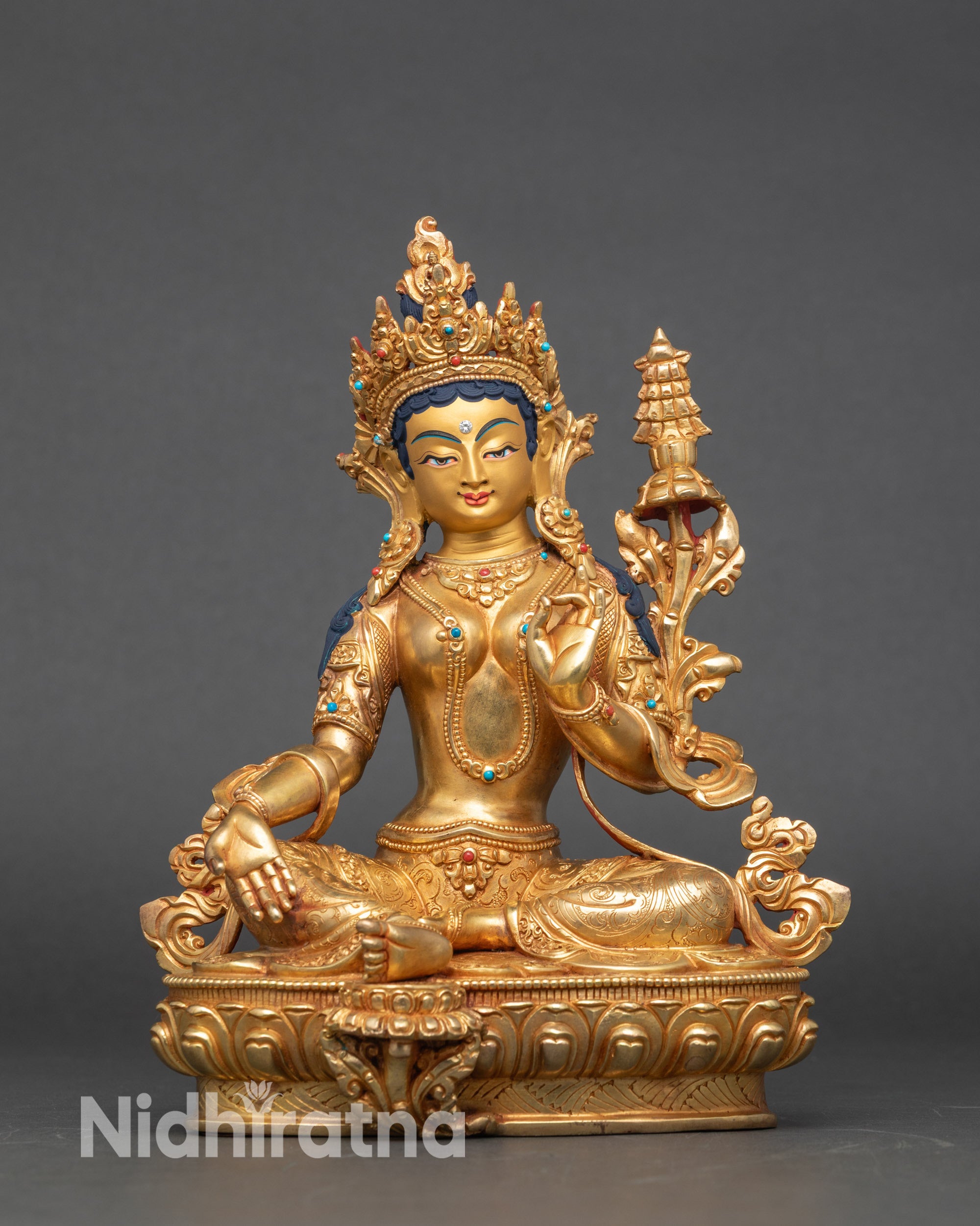 Sengdeng Nag Khadiravani noble Tara gold statue Buddhist manifestation