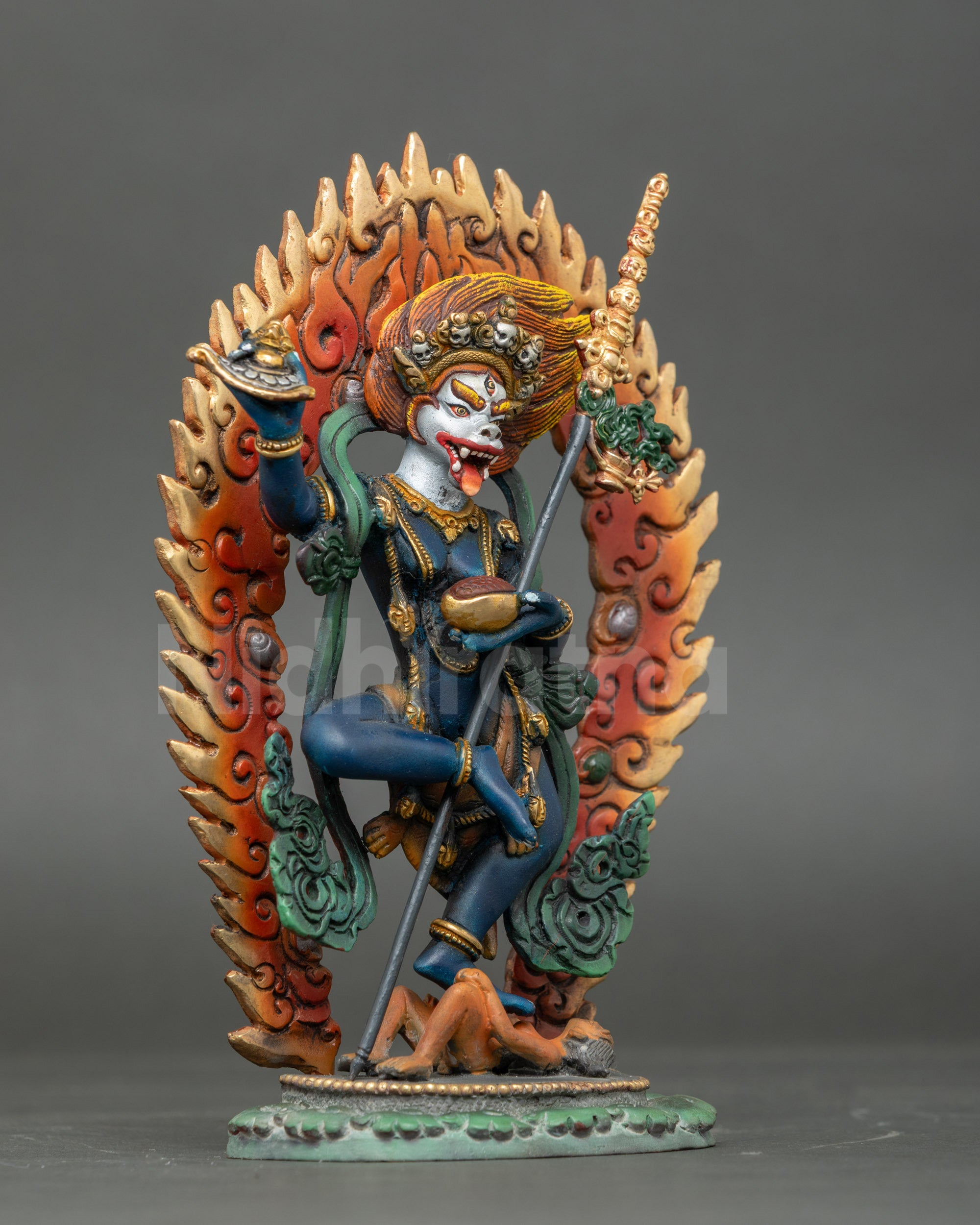 Senge Dongma Statue right side view | Nepalese Lion Goddess figurine