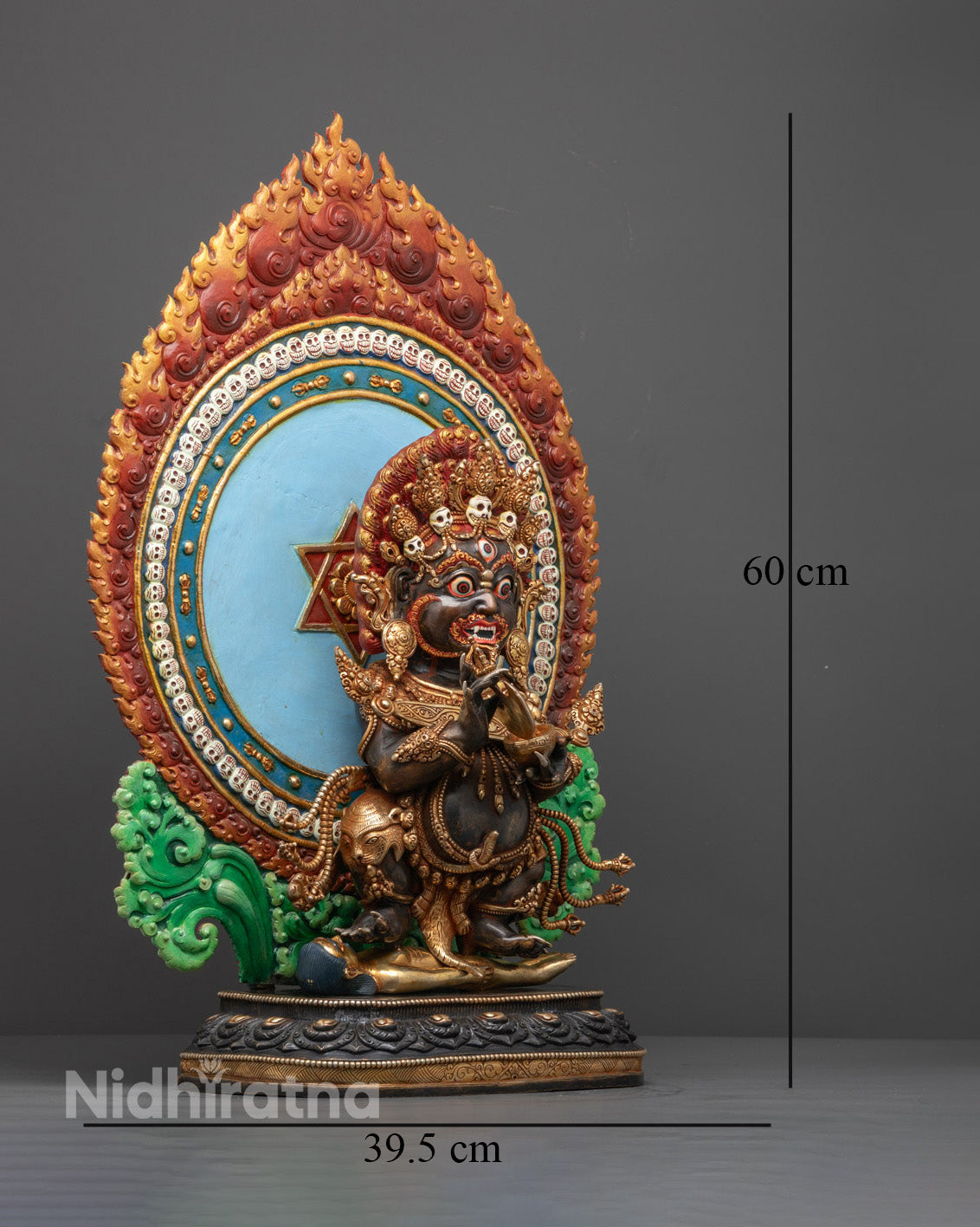 Sakya Mahakala Statue | Black Colored Protector Deity