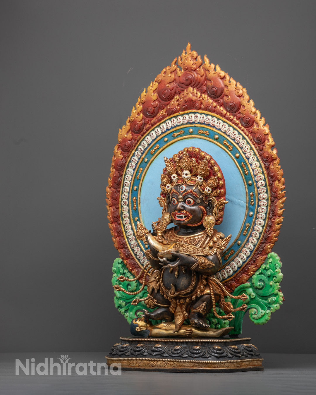 Sakya Mahakala Statue | Black Colored Protector Deity