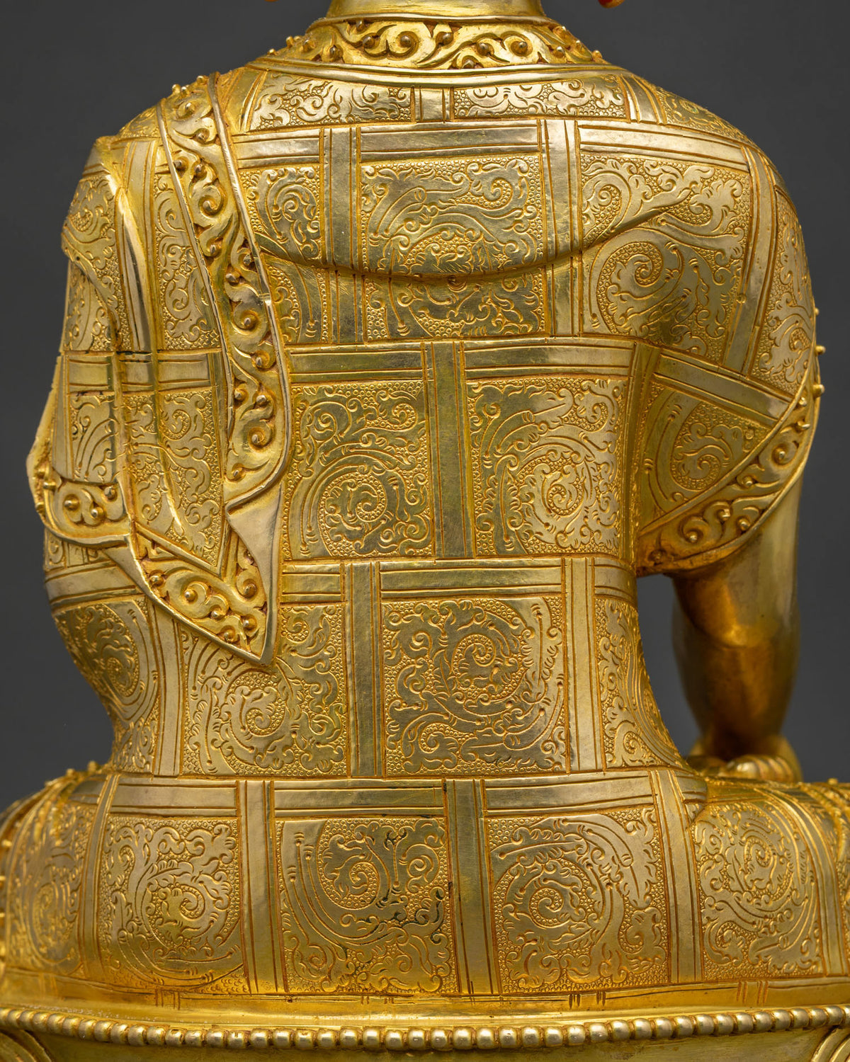 Shakyamuni Buddha Copper Statue | 24K Gold Fire-Gilded Sculpture